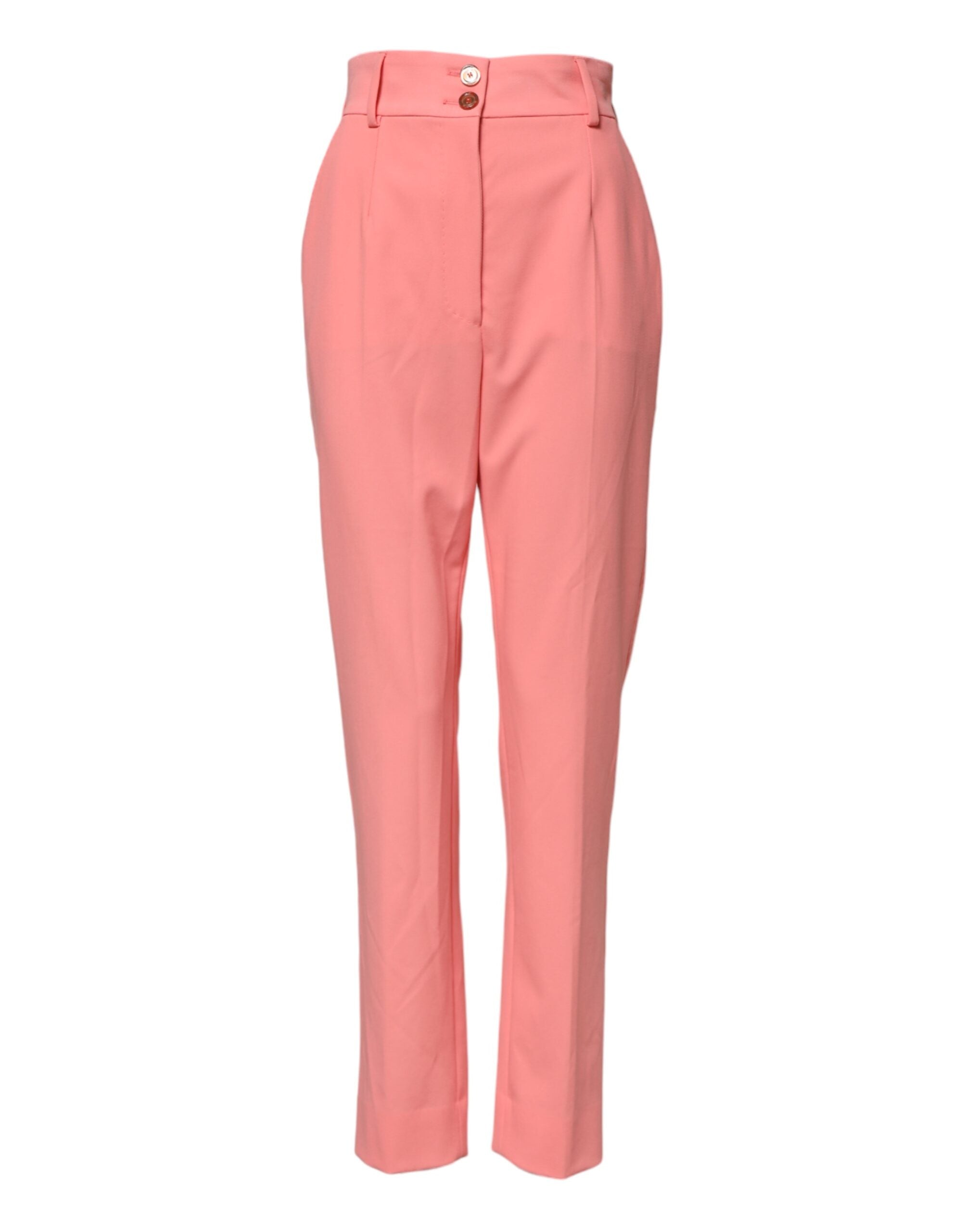 Dolce & Gabbana Pinke konisch zulaufende Kleiderhose mit hoher Taille