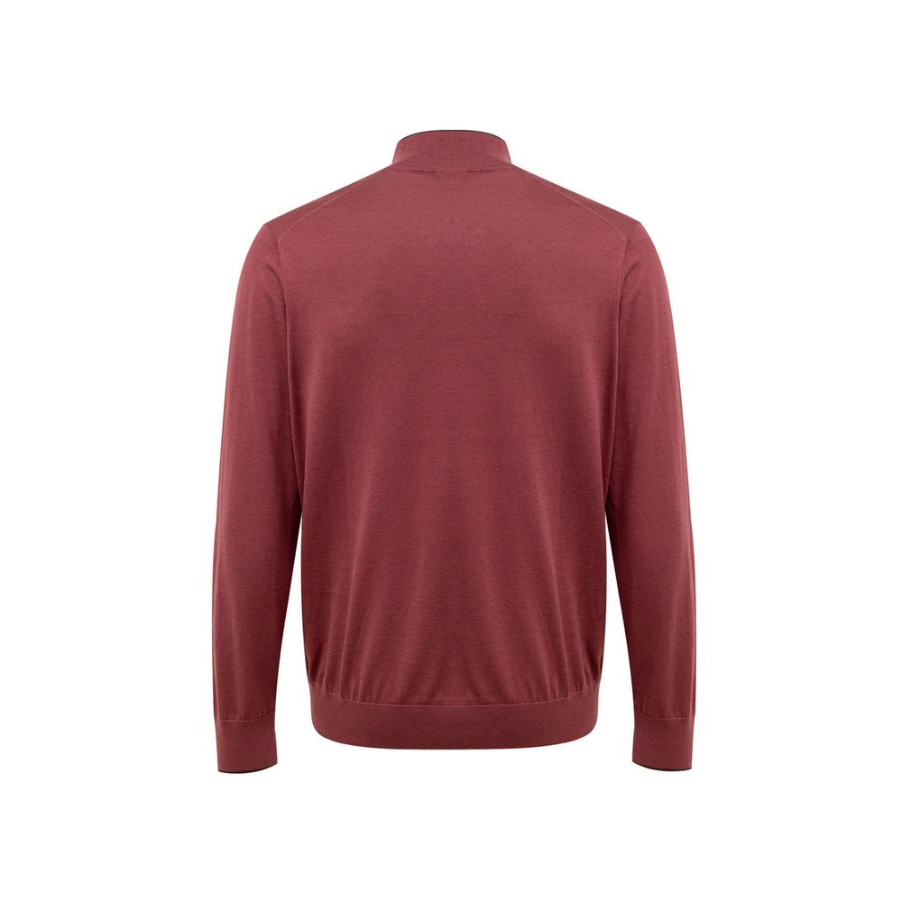 Gran Sasso Rotes Seiden-T-Shirt