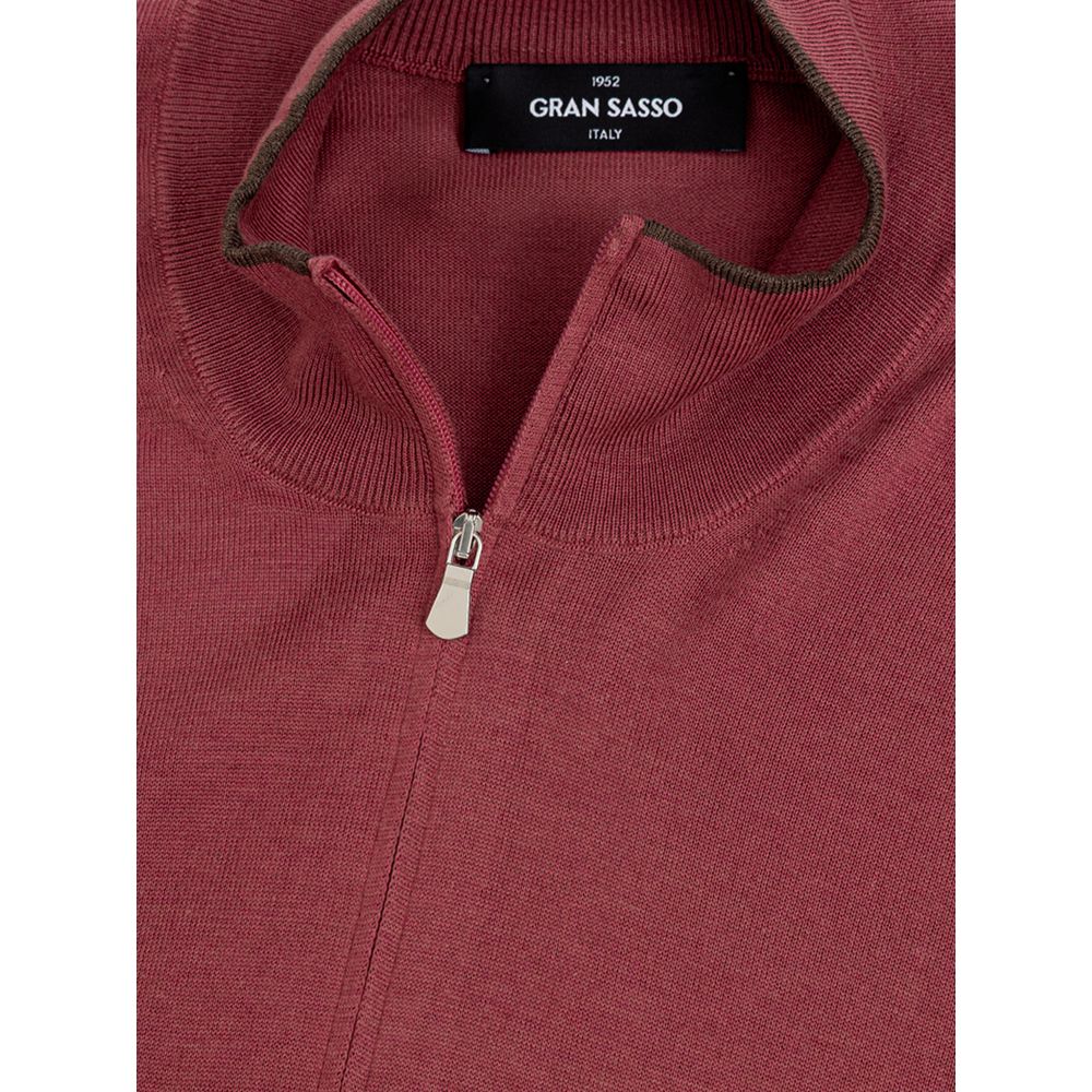 Gran Sasso Rotes Seiden-T-Shirt
