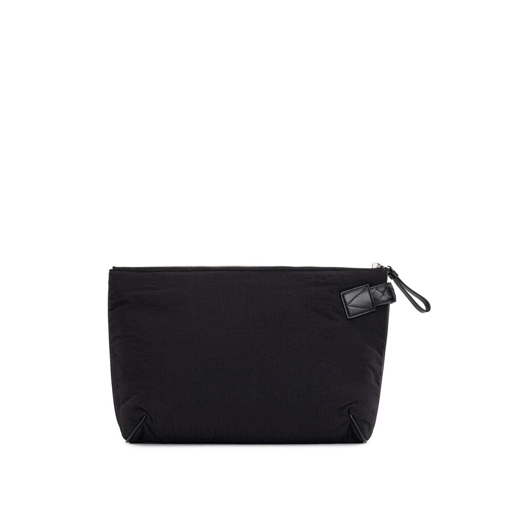 Bottega Veneta Schwarze Nylon Clutch Tasche