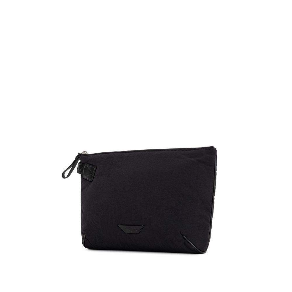 Bottega Veneta Schwarze Nylon Clutch Tasche
