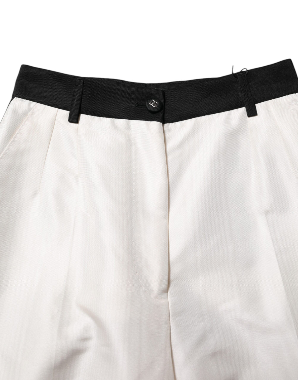 Dolce & Gabbana Weiße Straight Dress Hose mit hoher Taille