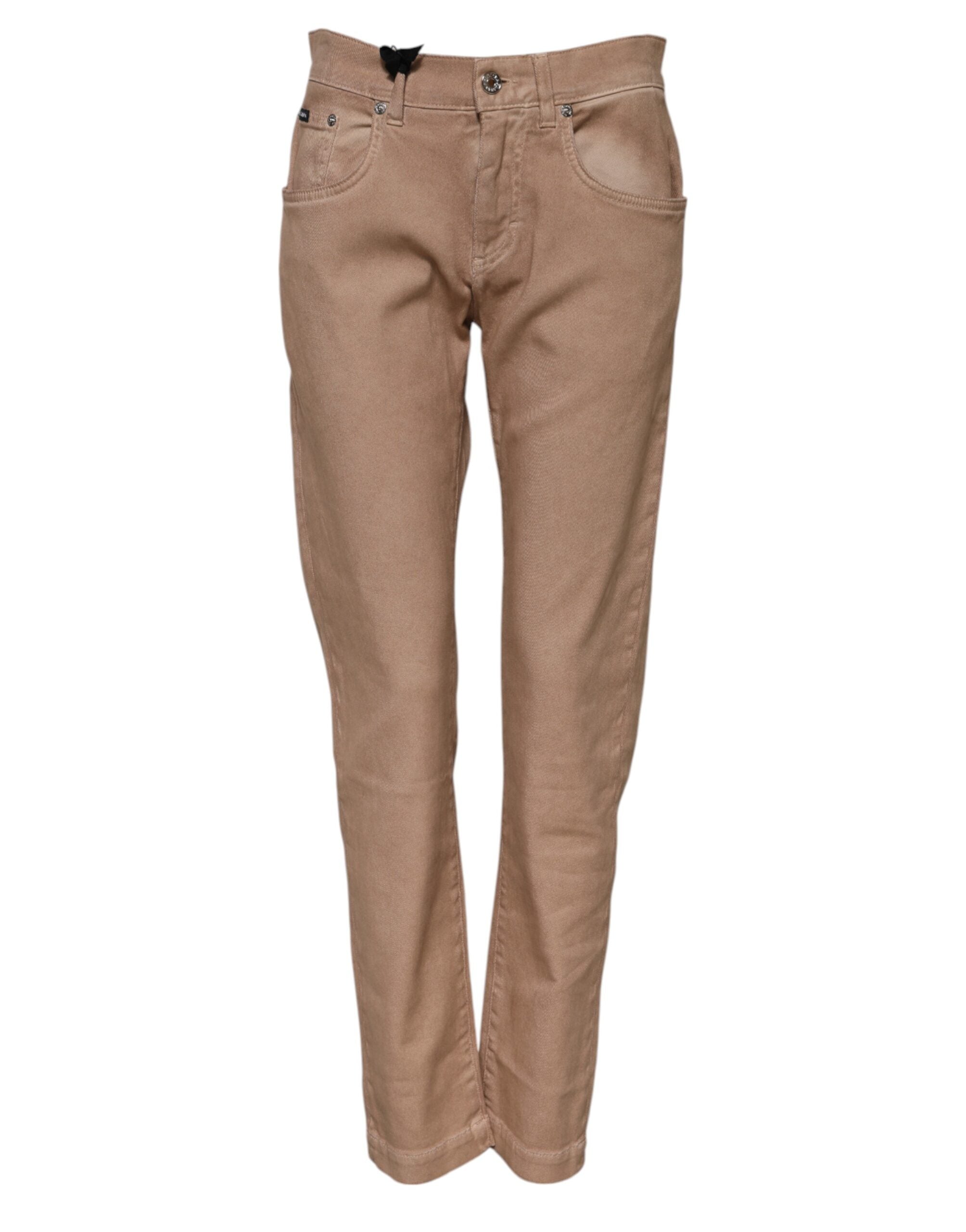 Dolce & Gabbana Braune Boyfriend Denim-Hose aus Baumwolle Jeans