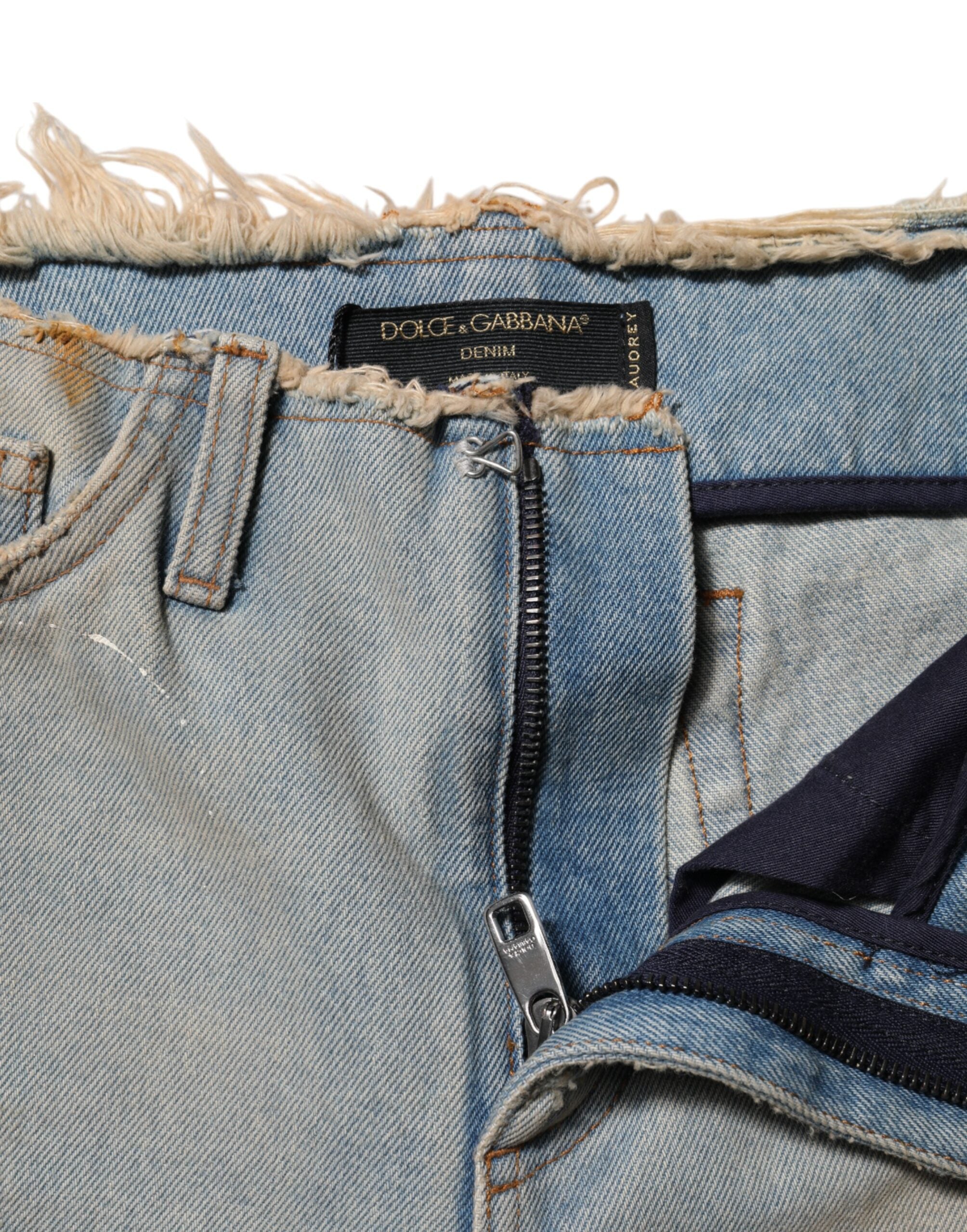 Dolce & Gabbana Hellblaue High-Waist Skinny-Jeans
