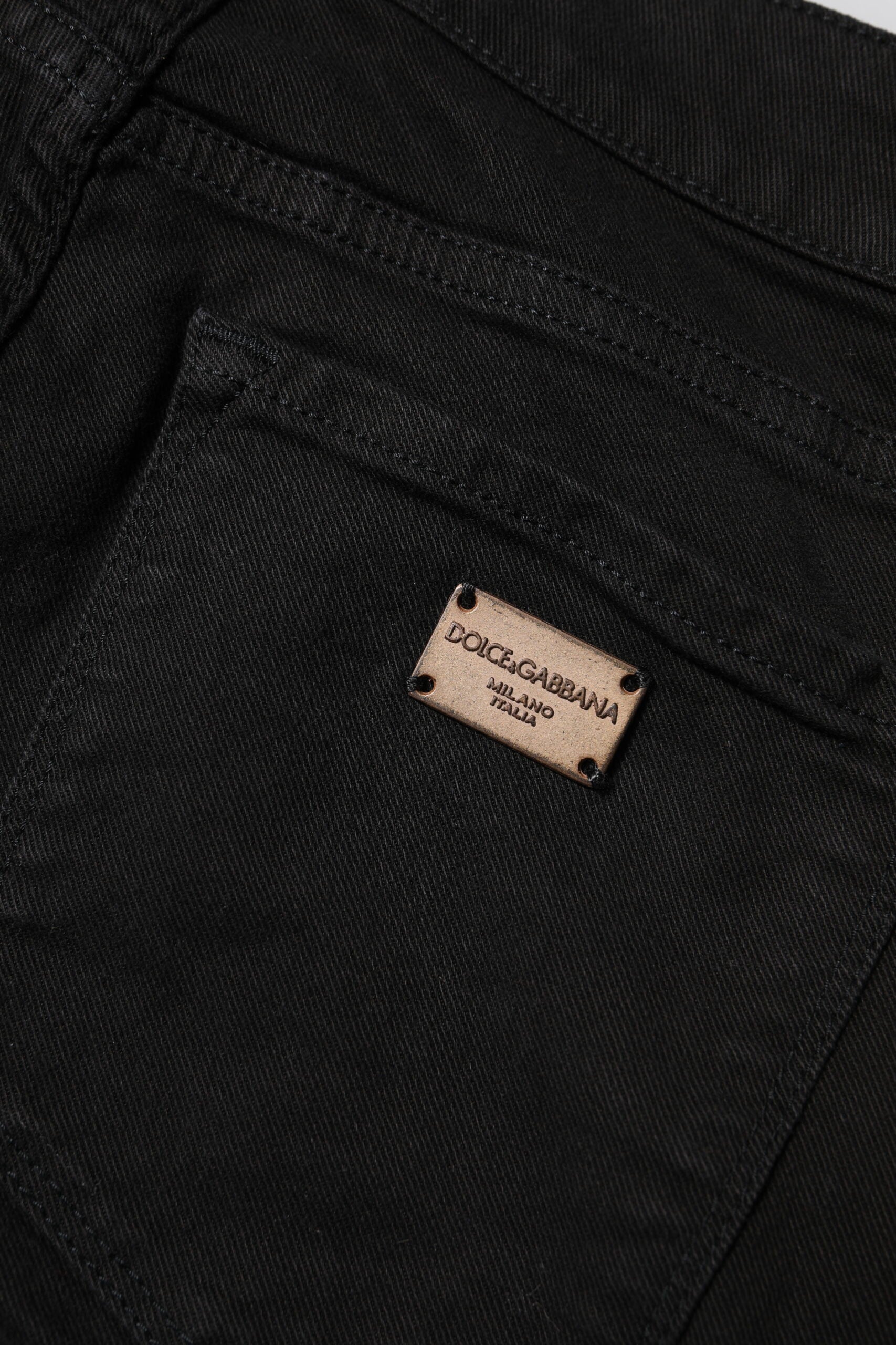 Dolce & Gabbana Schwarze Skinny Jeans aus Baumwolldenim mit mittlerer Bundhöhe
