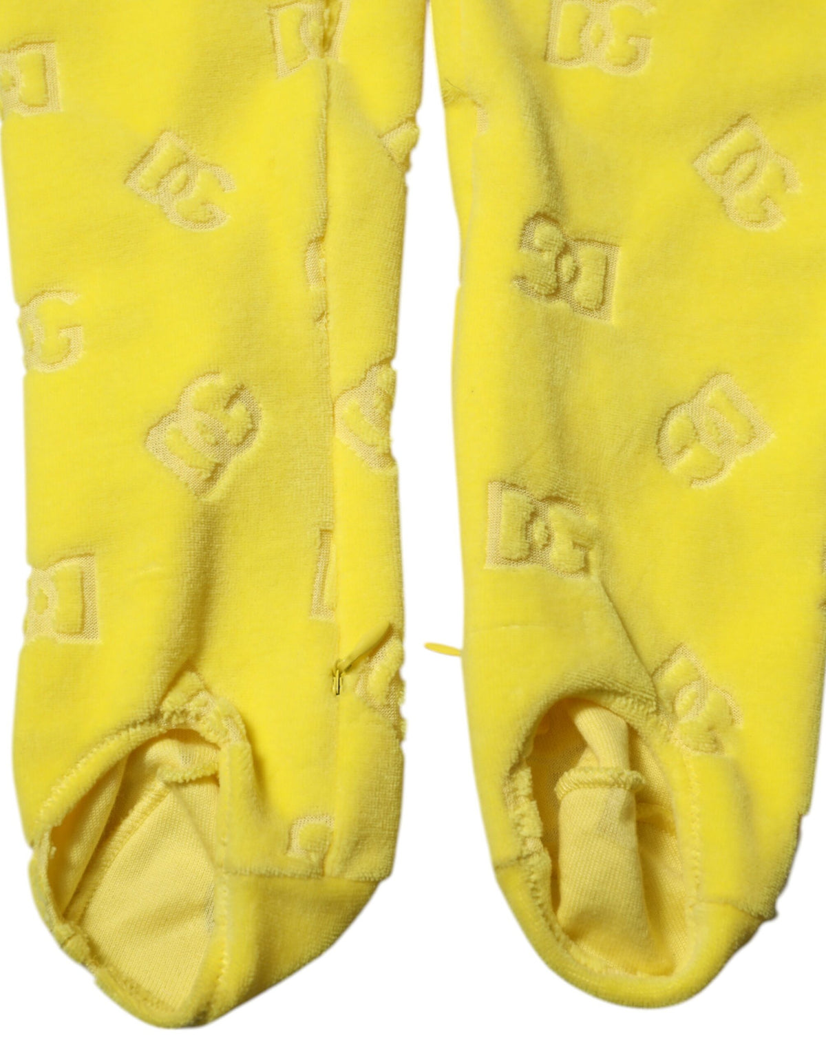 Dolce & Gabbana Gelbe Logo Slim Fit Leggings-Hose