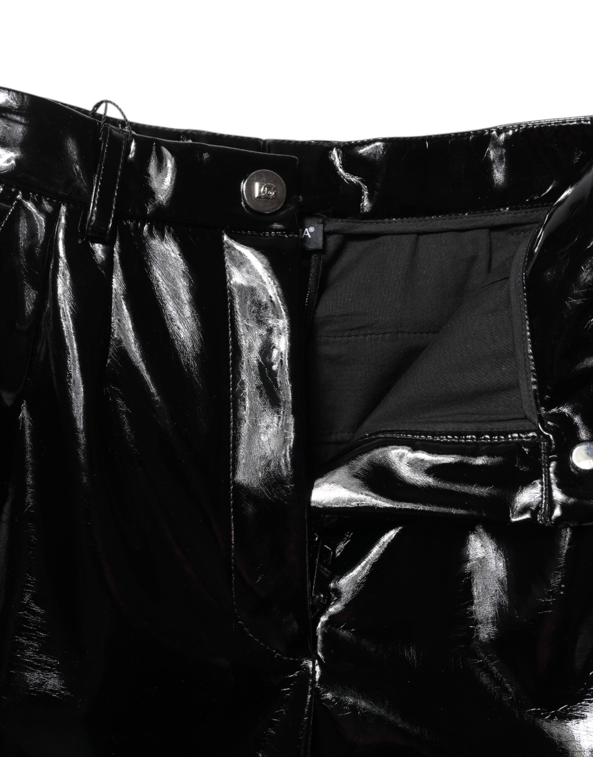 Dolce & Gabbana Schwarze Cargo-Bootcut-Hose mit hoher Taille