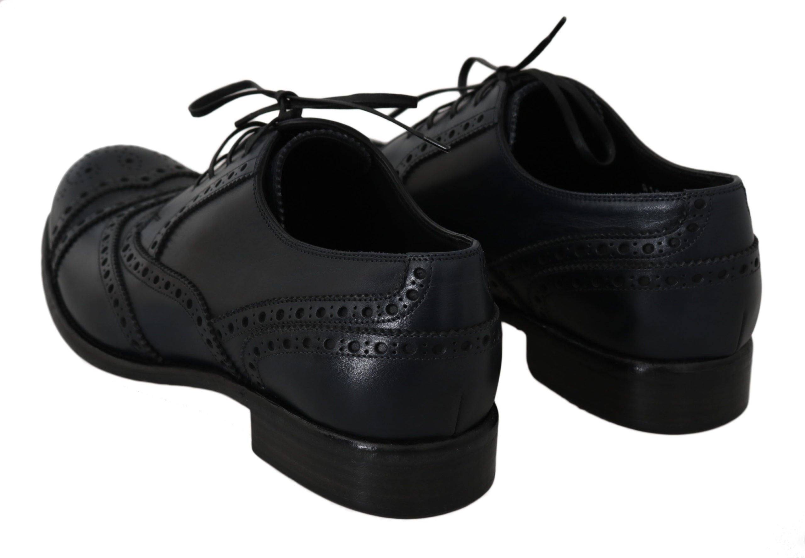 Dolce & Gabbana Dunkelblaue Leder Wingtip Oxford Dress Schuhe