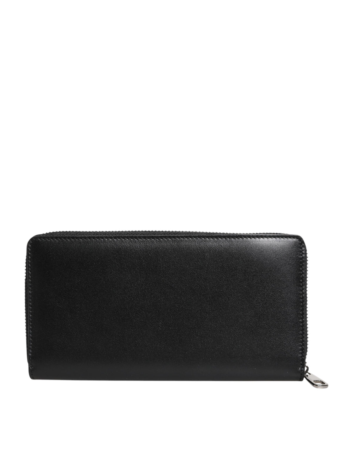 Dolce & Gabbana Schwarzes Leder Logo-Plakette Zip Around Continental Brieftasche