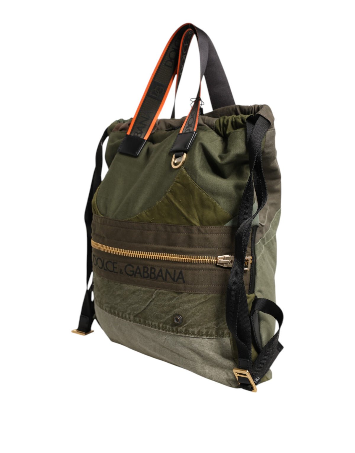 Dolce & Gabbana Militär Grün Patchwork Rucksack Rucksack Tasche