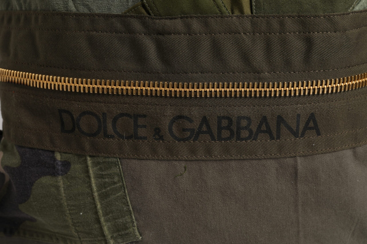 Dolce & Gabbana Militär Grün Patchwork Rucksack Rucksack Tasche