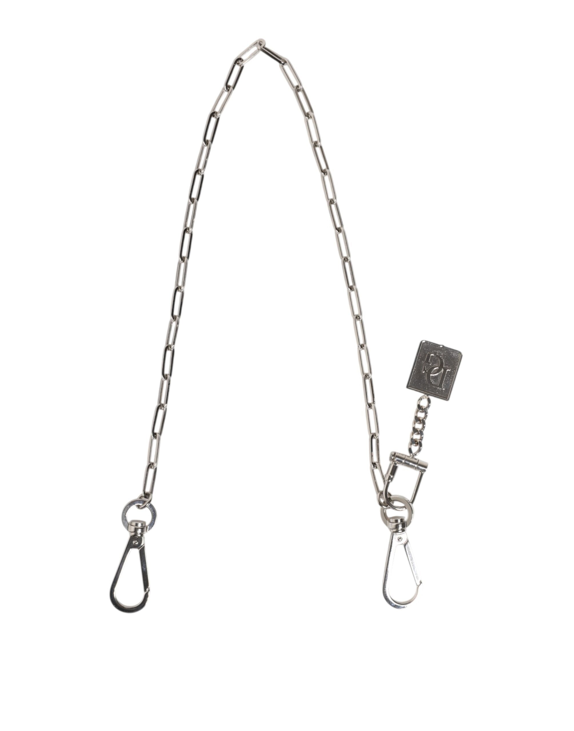 Dolce & Gabbana Silberfarbene Metallkette DG Charm Gürtel Schlüsselanhänger