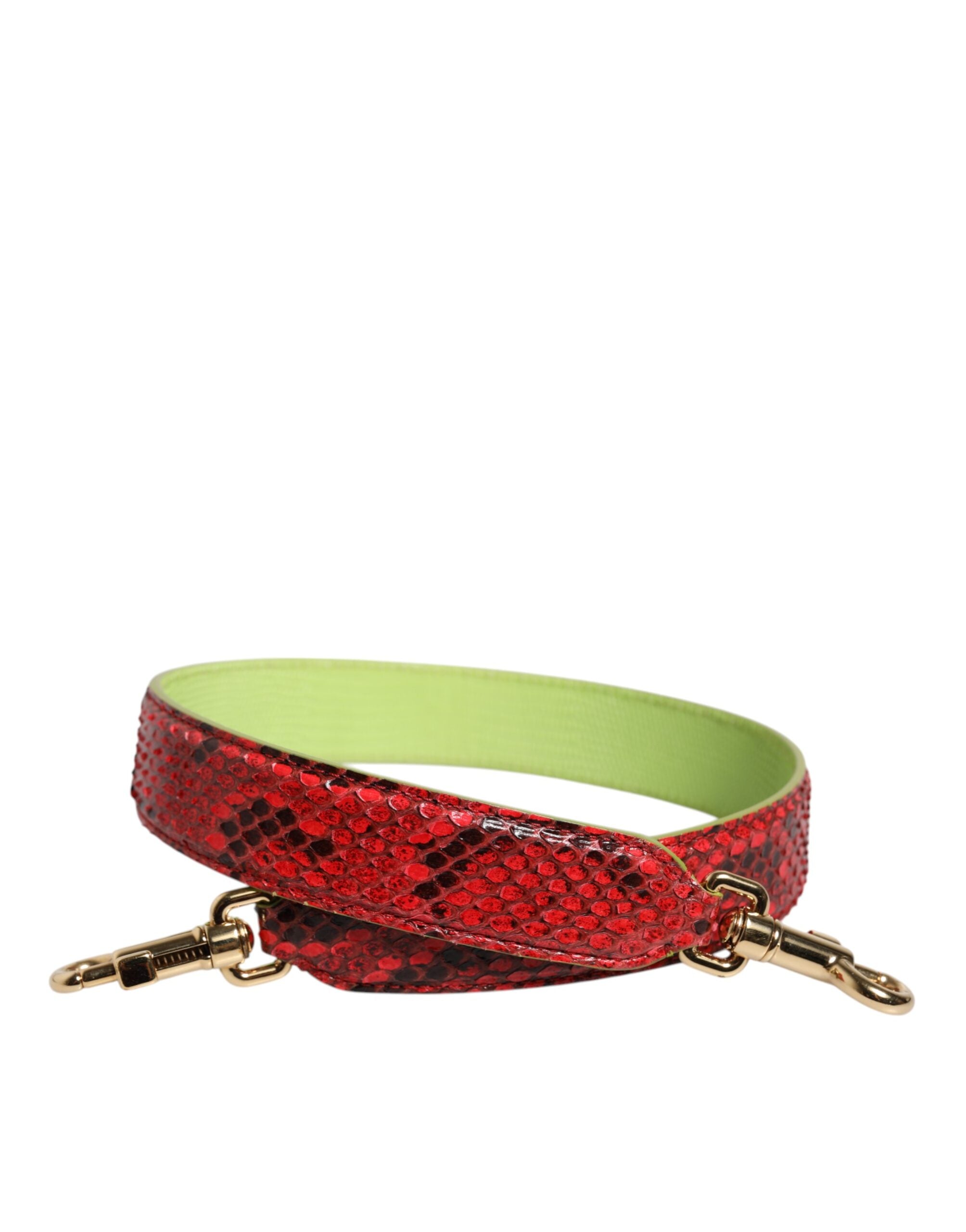 Dolce & Gabbana Rotes Exotenleder Handtasche Accessoire Schulterriemen