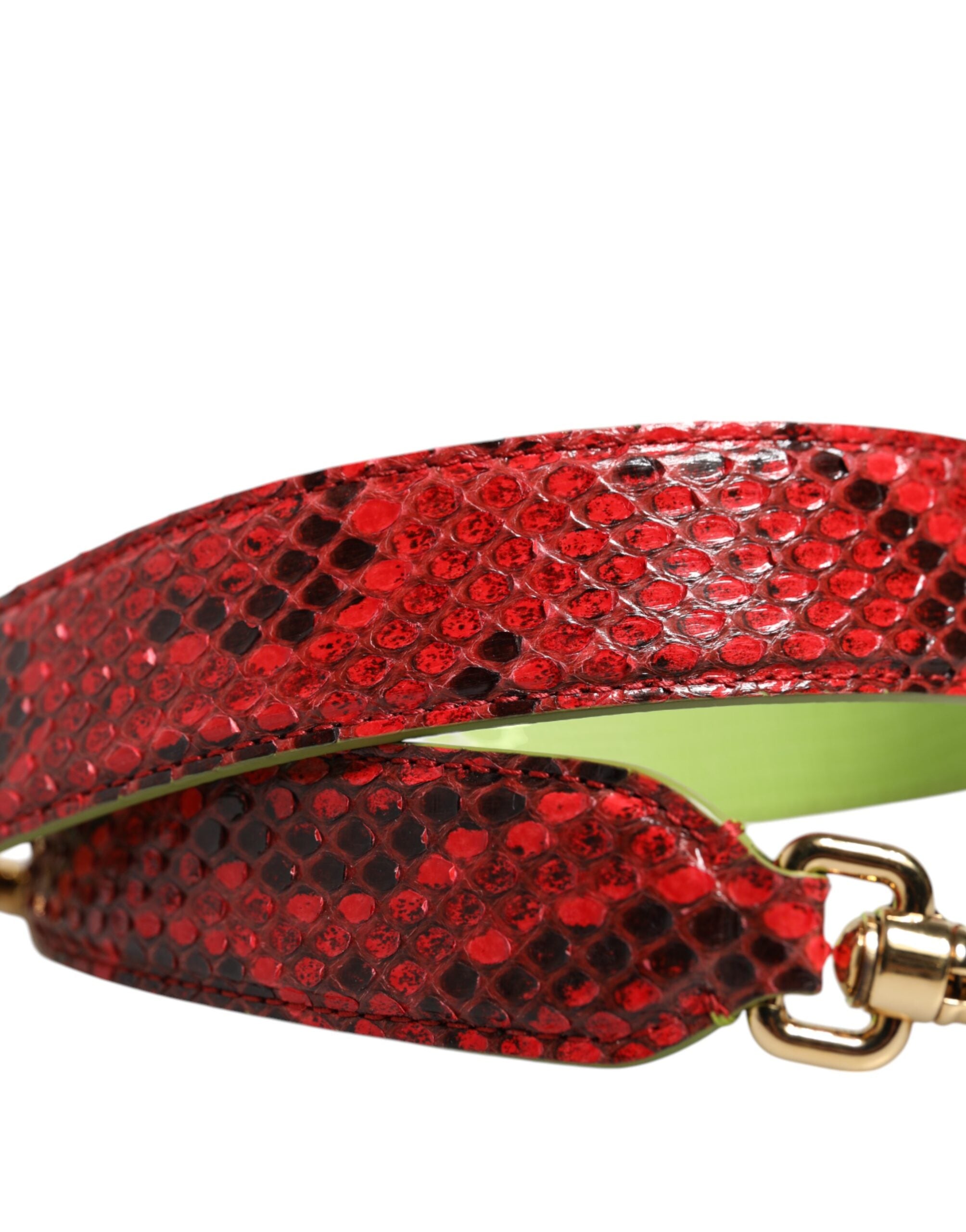Dolce & Gabbana Rotes Exotenleder Handtasche Accessoire Schulterriemen