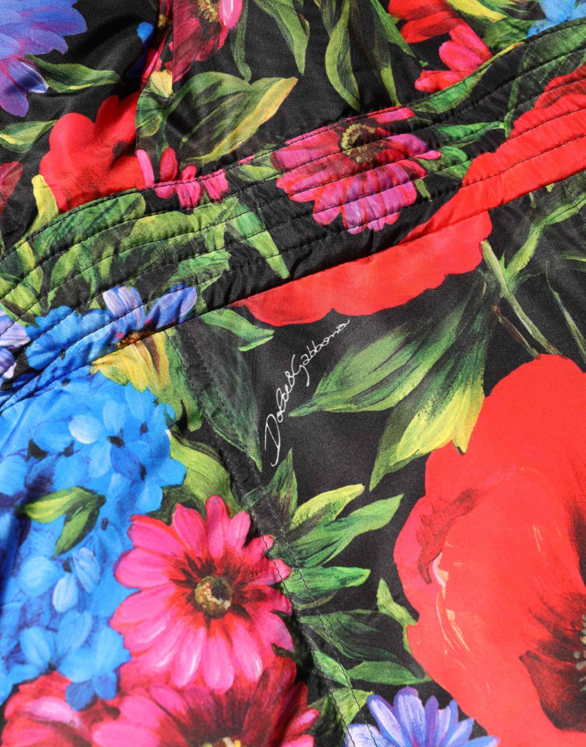 Dolce & Gabbana Multicolor Floral Kapuzenpullimantel Jacke