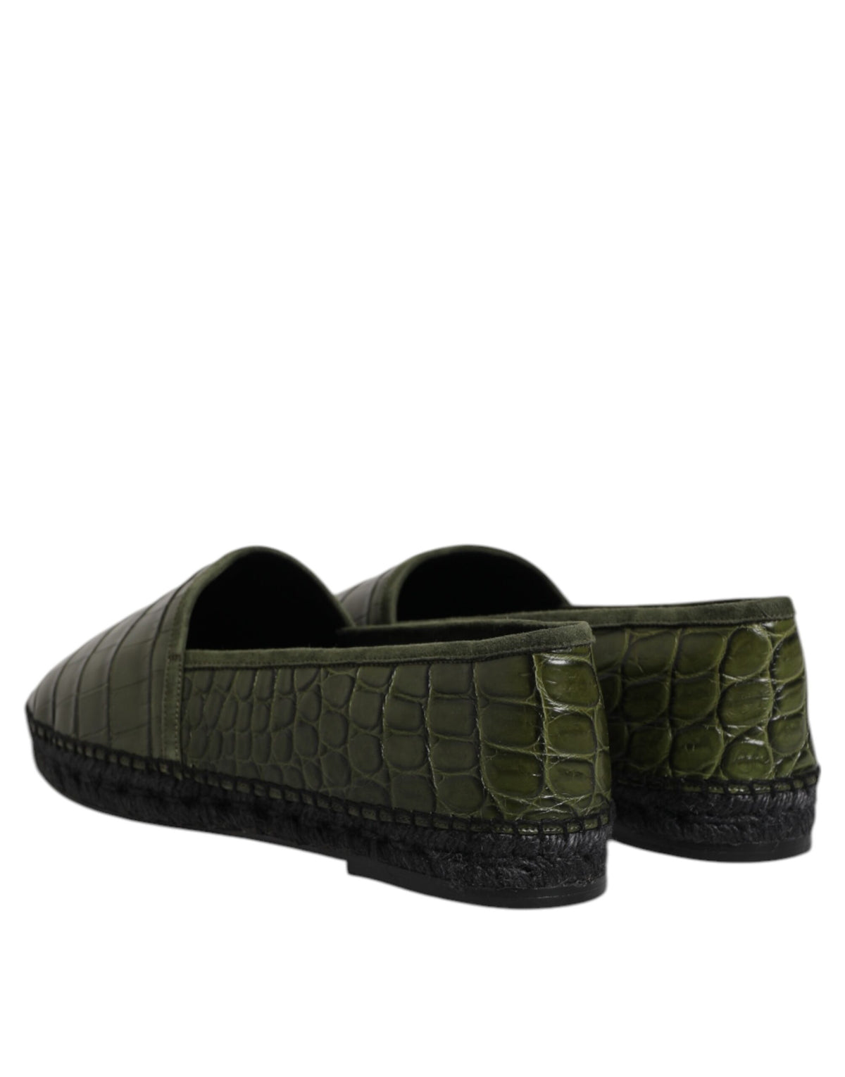 Dolce & Gabbana Grüne Exotische Leder Espadrilles Slip On Schuhe