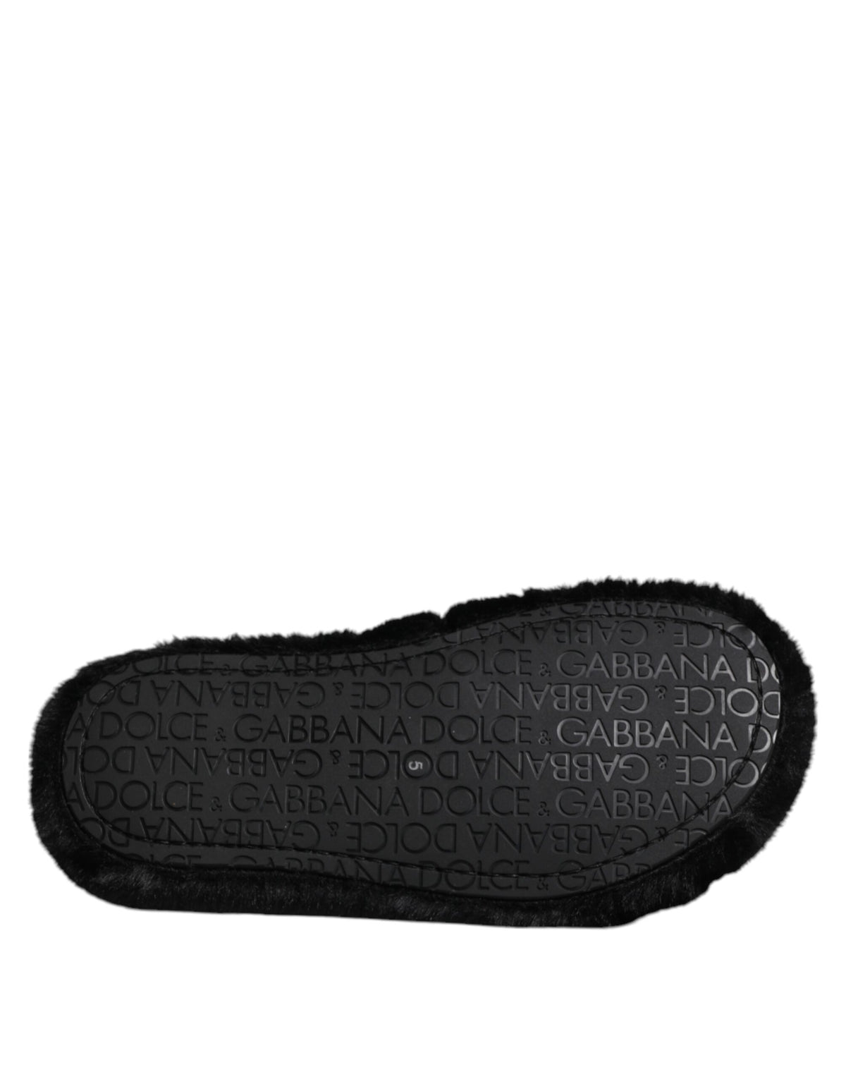 Dolce & Gabbana Schwarzer Polyester-Samt Pantoffel Schuhe