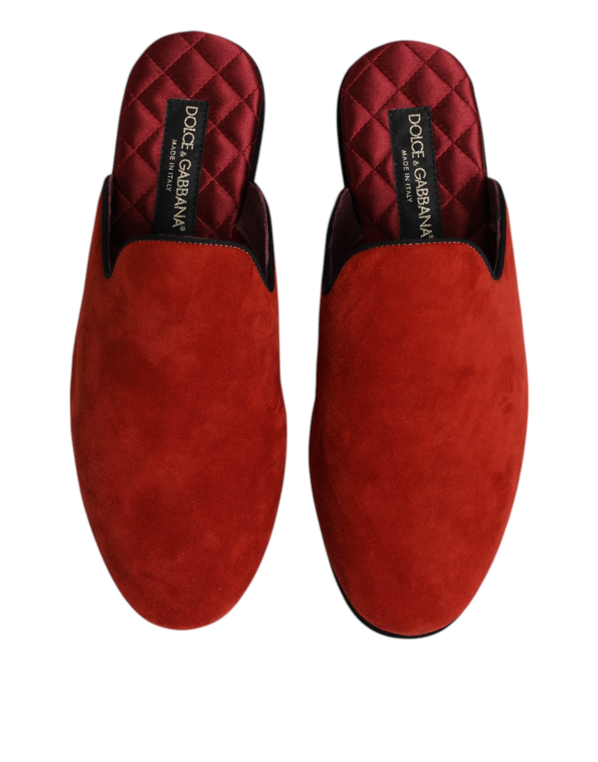 Dolce & Gabbana Orange Wildleder Pantoffeln Flache Hausschuhe