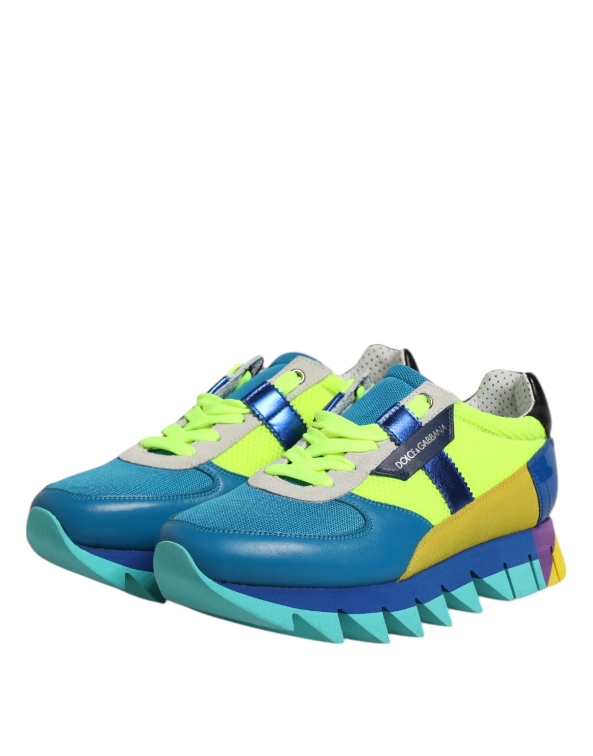 Dolce & Gabbana Multicolor Leder Low Top Männer Turnschuhe Schuhe