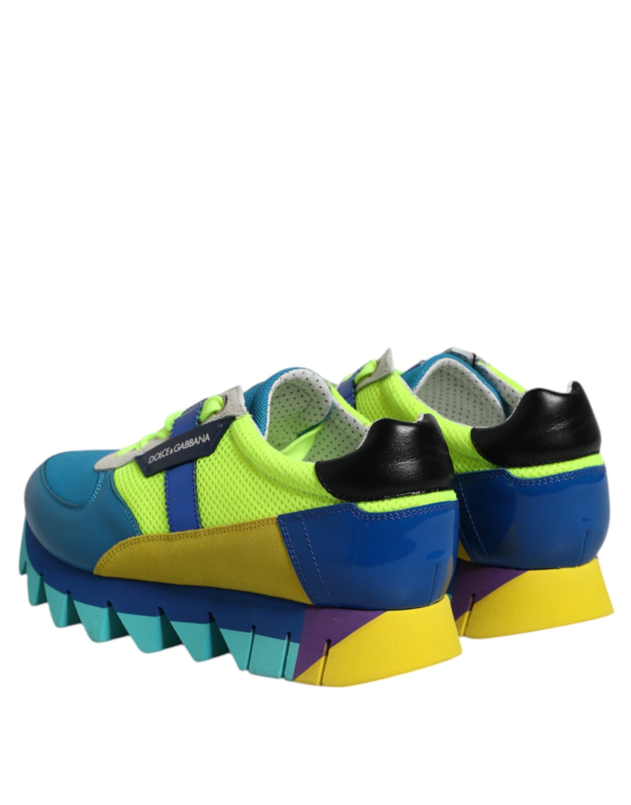 Dolce & Gabbana Multicolor Leder Low Top Männer Turnschuhe Schuhe