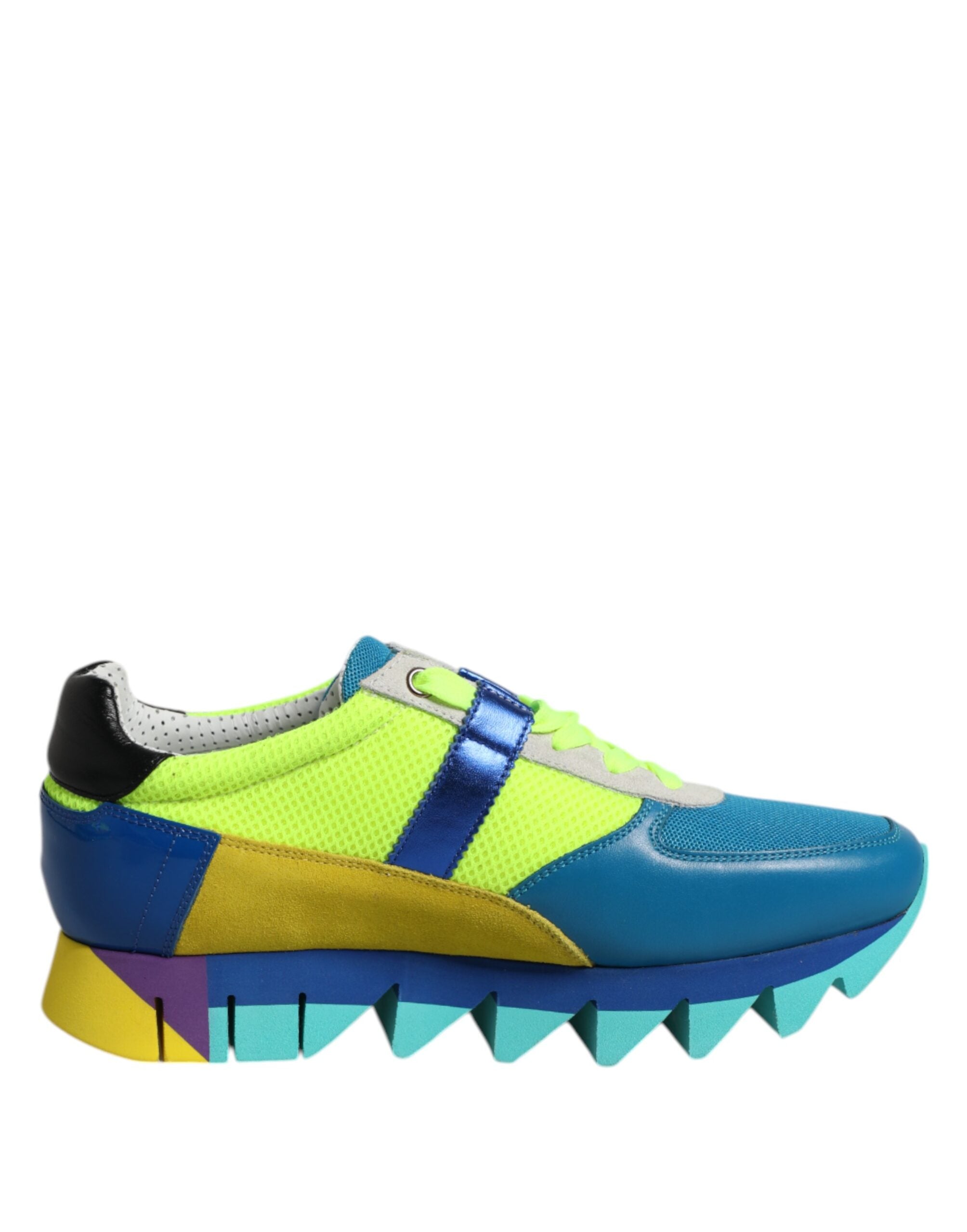 Dolce & Gabbana Multicolor Leder Low Top Männer Turnschuhe Schuhe