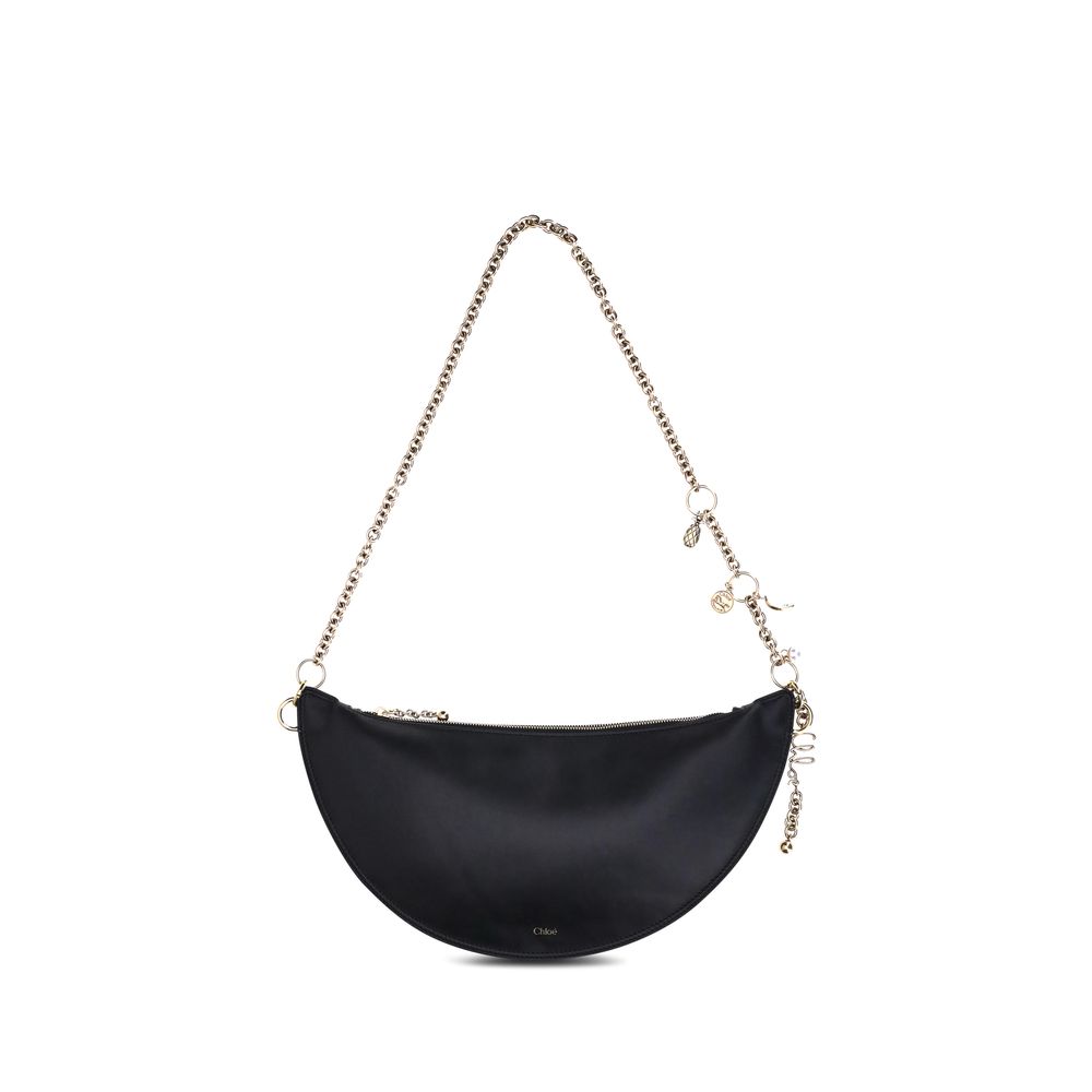 Chloé Schwarze Bos Taurus Kalbsleder Schultertasche