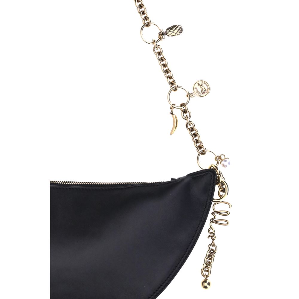 Chloé Schwarze Bos Taurus Kalbsleder Schultertasche