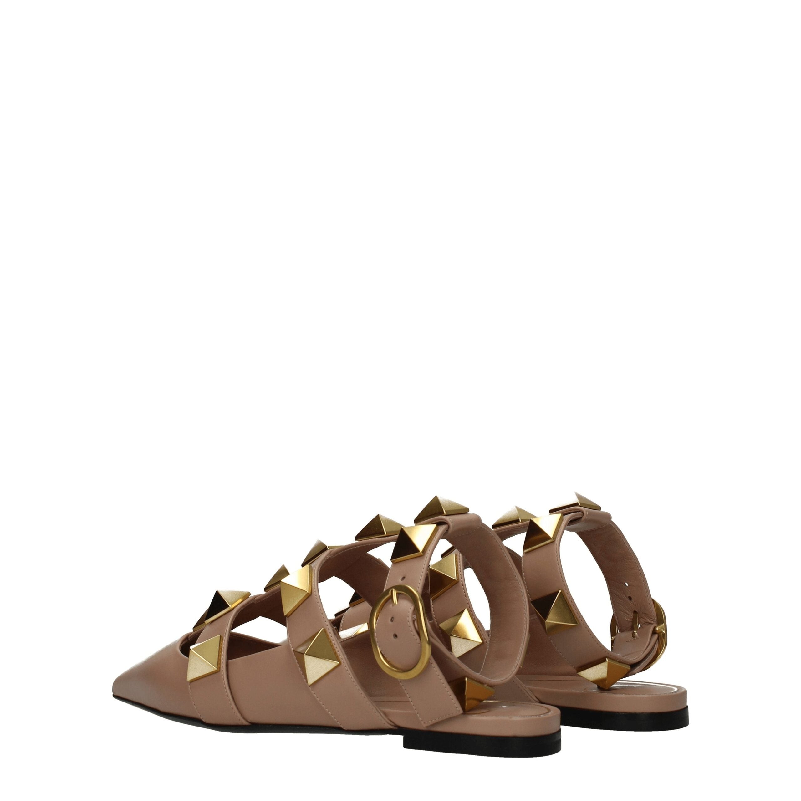 Valentino Garavani Flache Sandalen aus rosa Leder