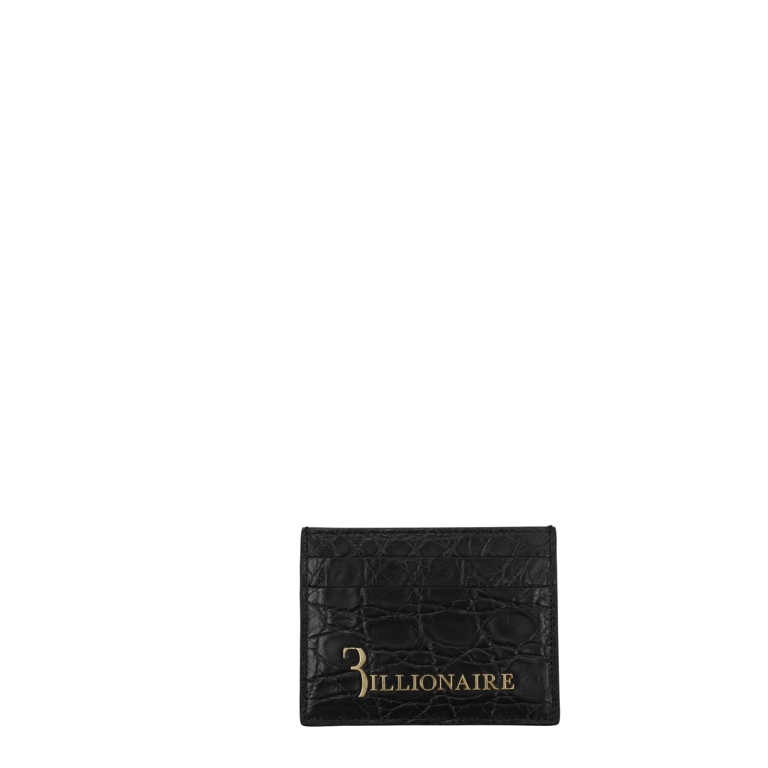 Billionaire Italian Couture Schwarzer Kartenetui aus Krokodilleder