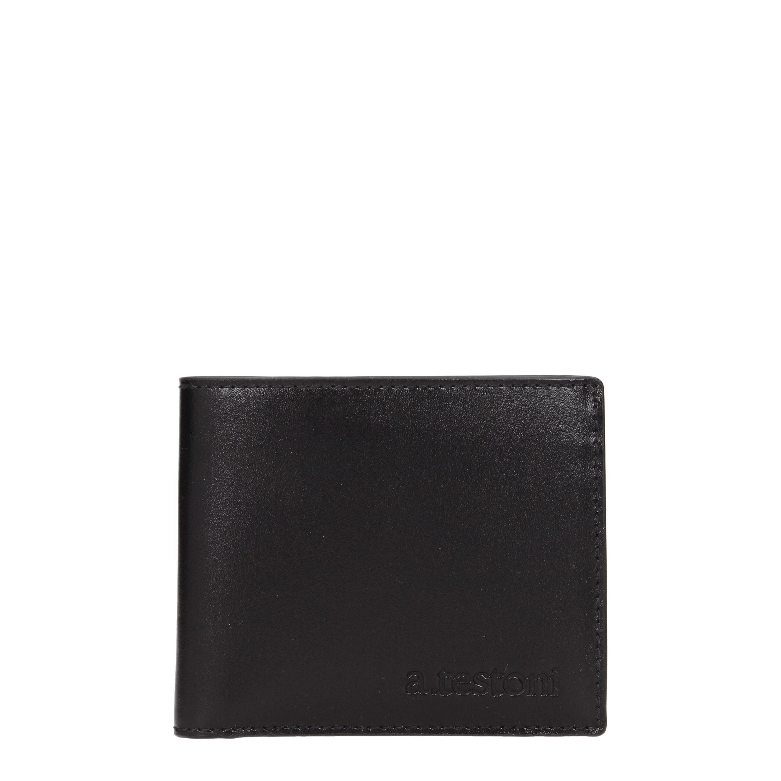 Testoni Schwarzes Leder Portemonnaie