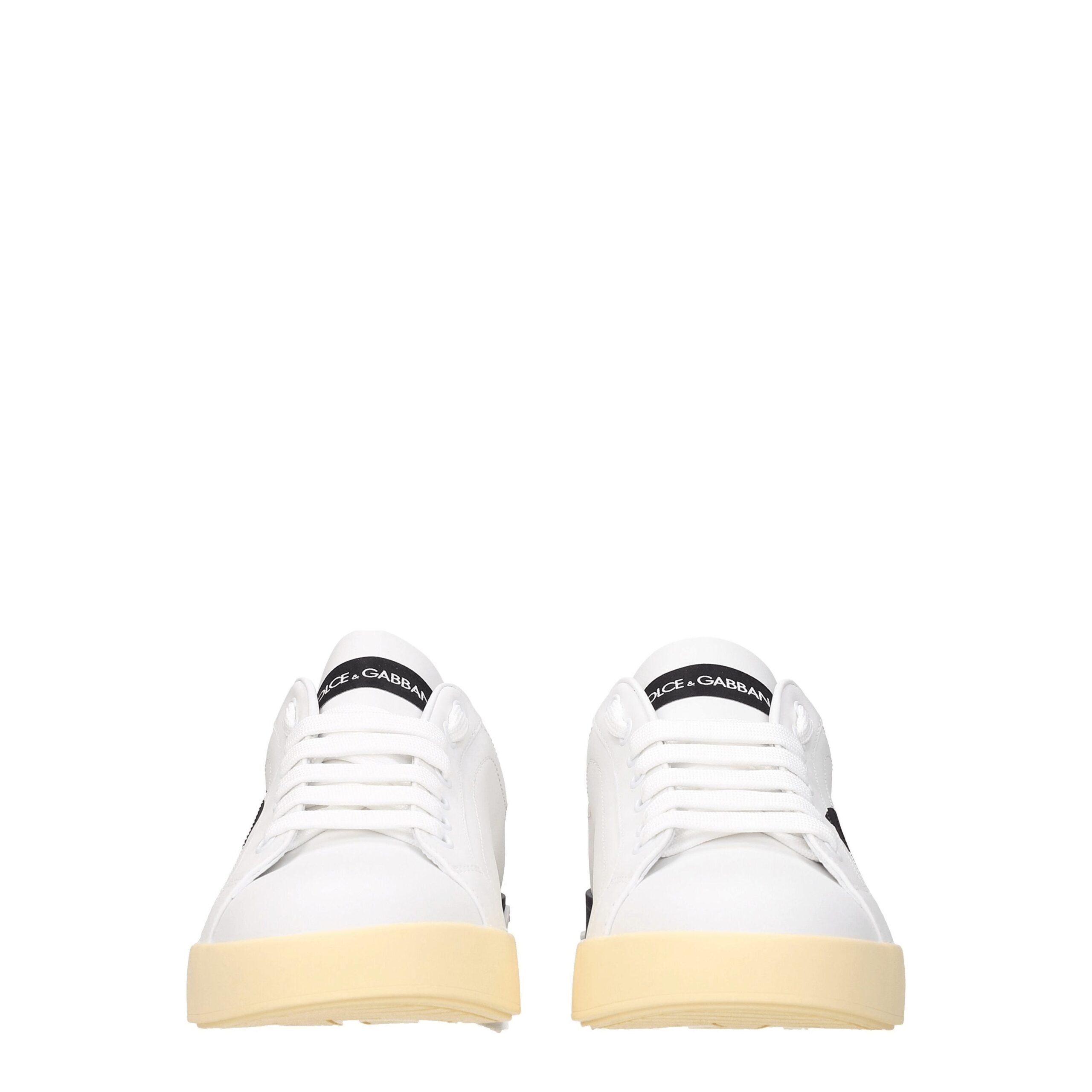 Dolce & Gabbana Weiße Low-Top-Sneaker aus Leder