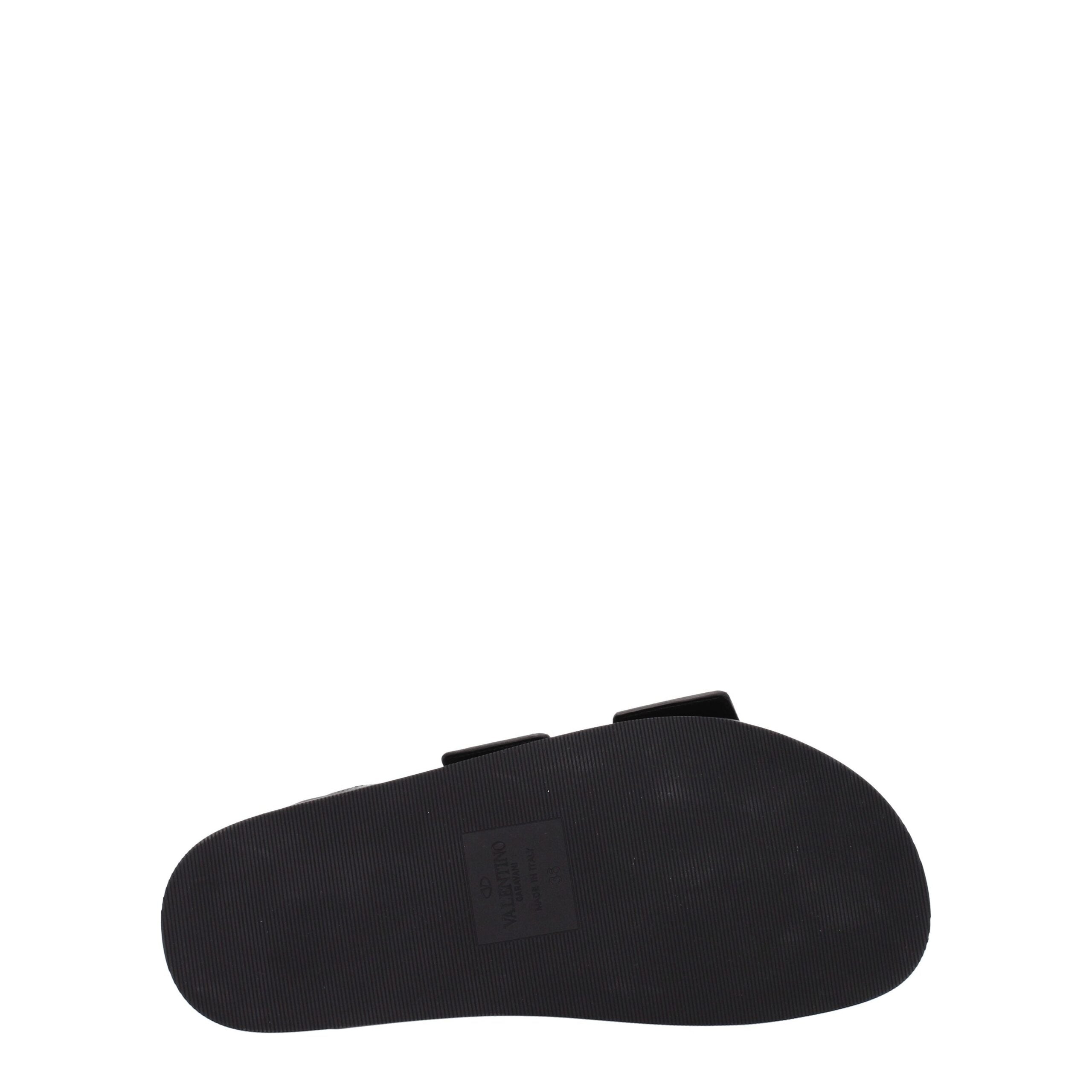 Valentino Garavani Schwarze Leder-Slipper