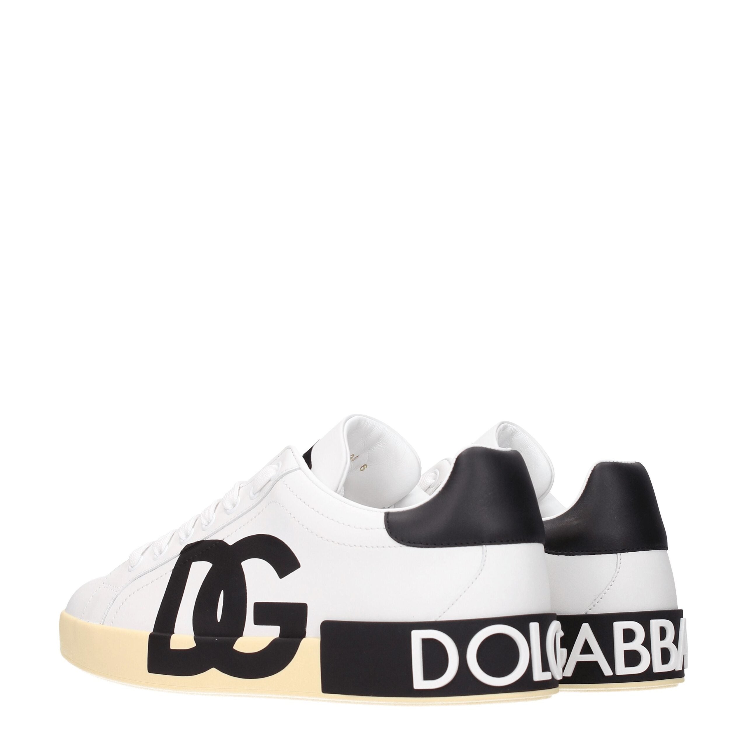 Dolce & Gabbana Weiße Low-Top-Sneaker aus Leder