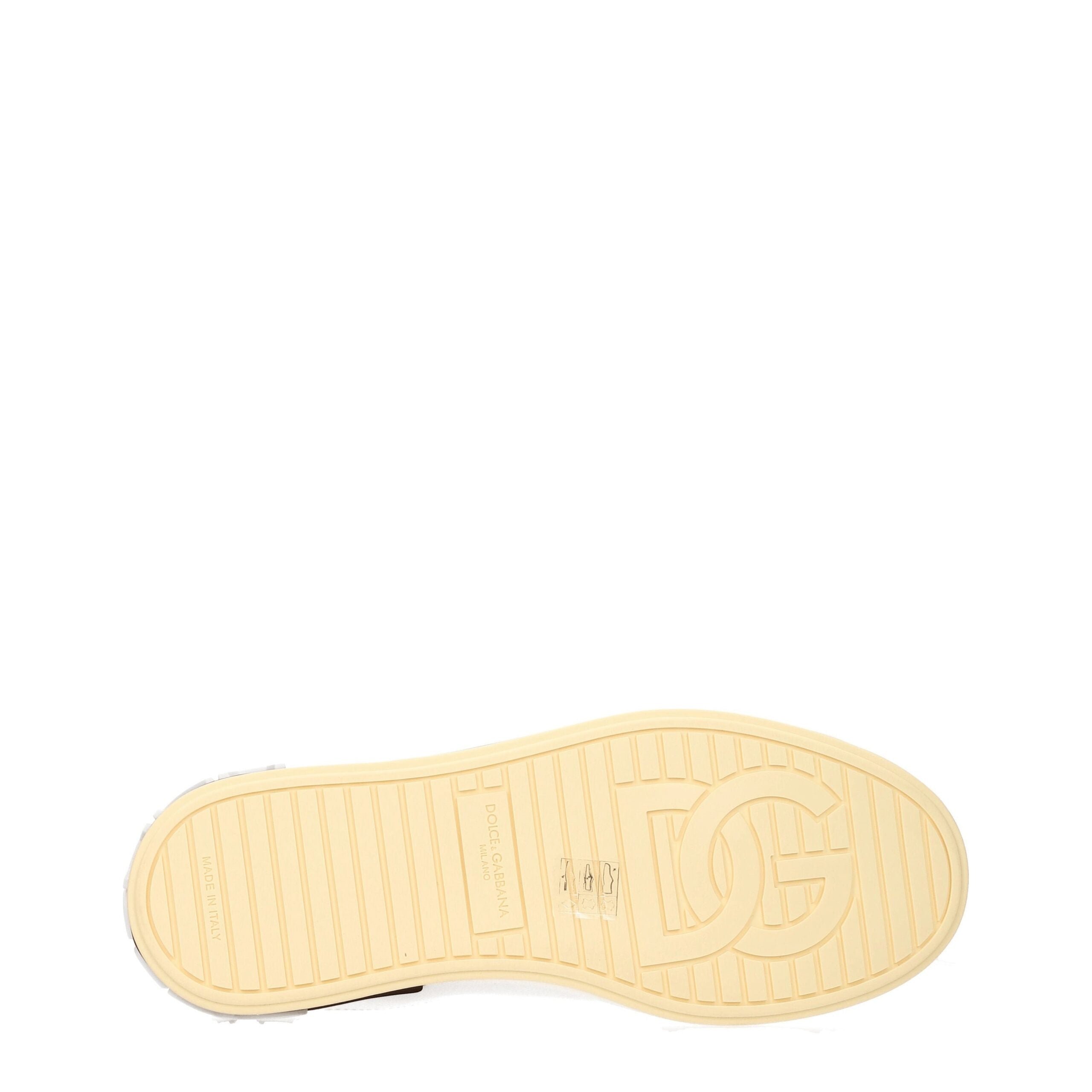 Dolce & Gabbana Weiße Low-Top-Sneaker aus Leder