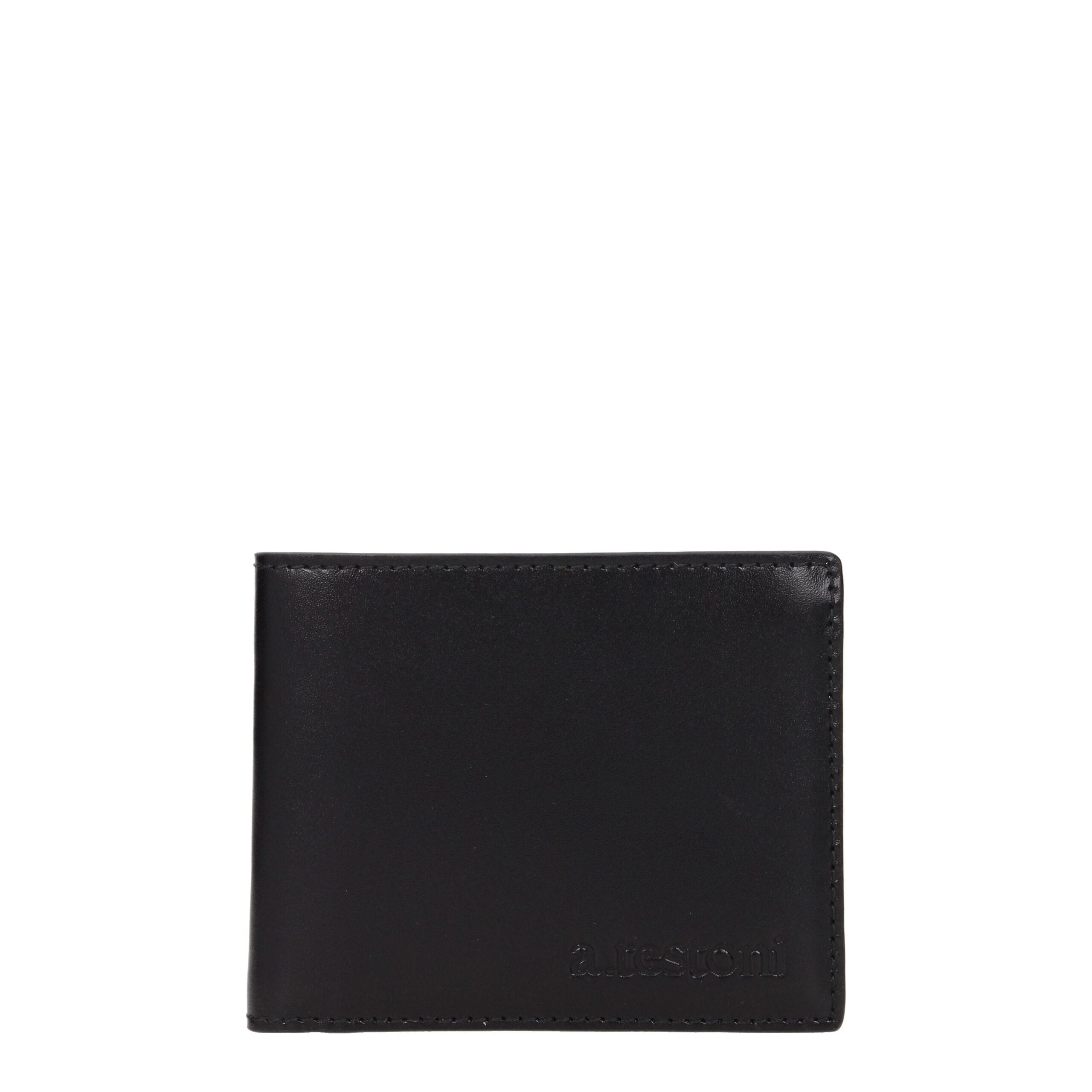 Testoni Schwarzes Leder Portemonnaie