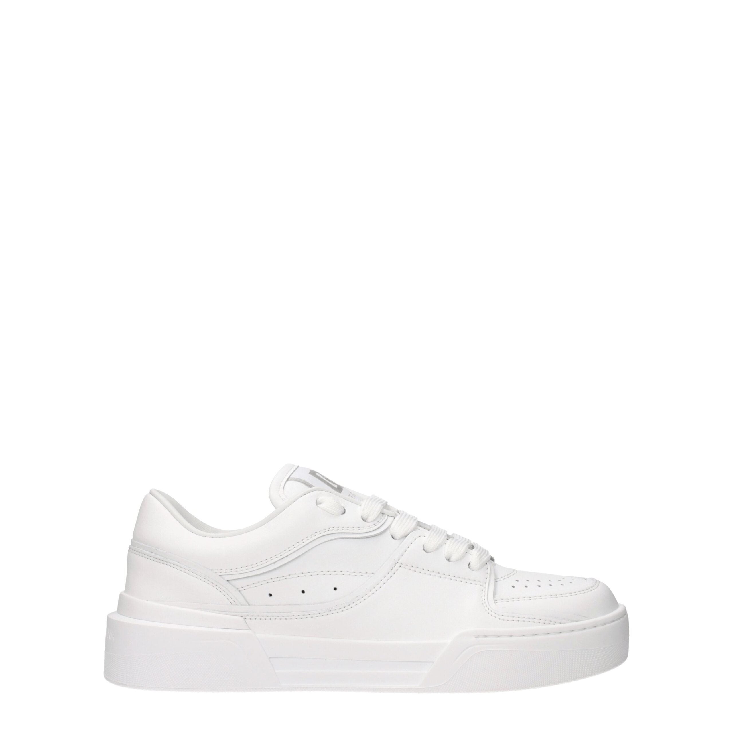 Dolce & Gabbana Weiße Low-Top-Sneaker aus Leder