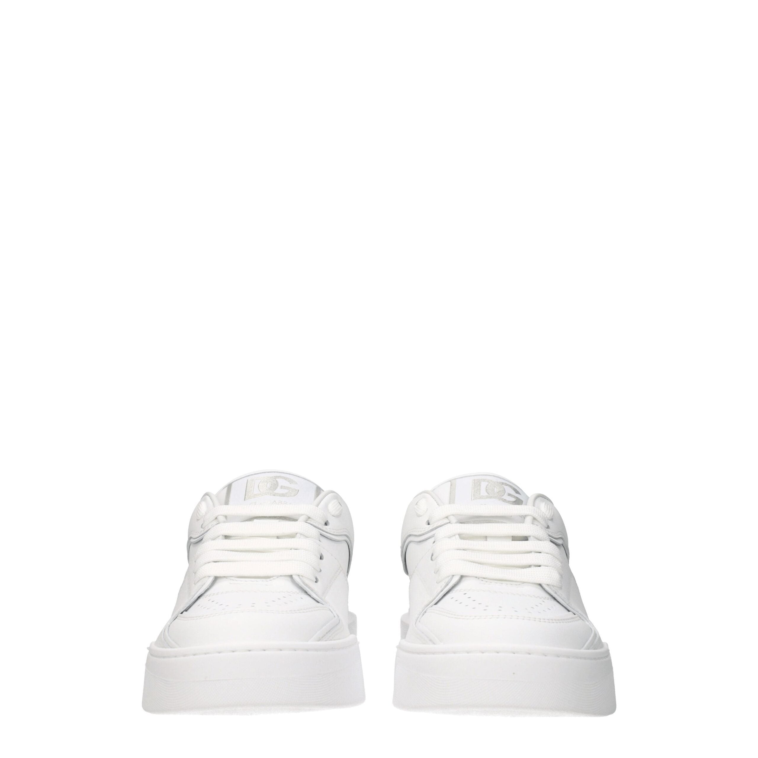 Dolce & Gabbana Weiße Low-Top-Sneaker aus Leder