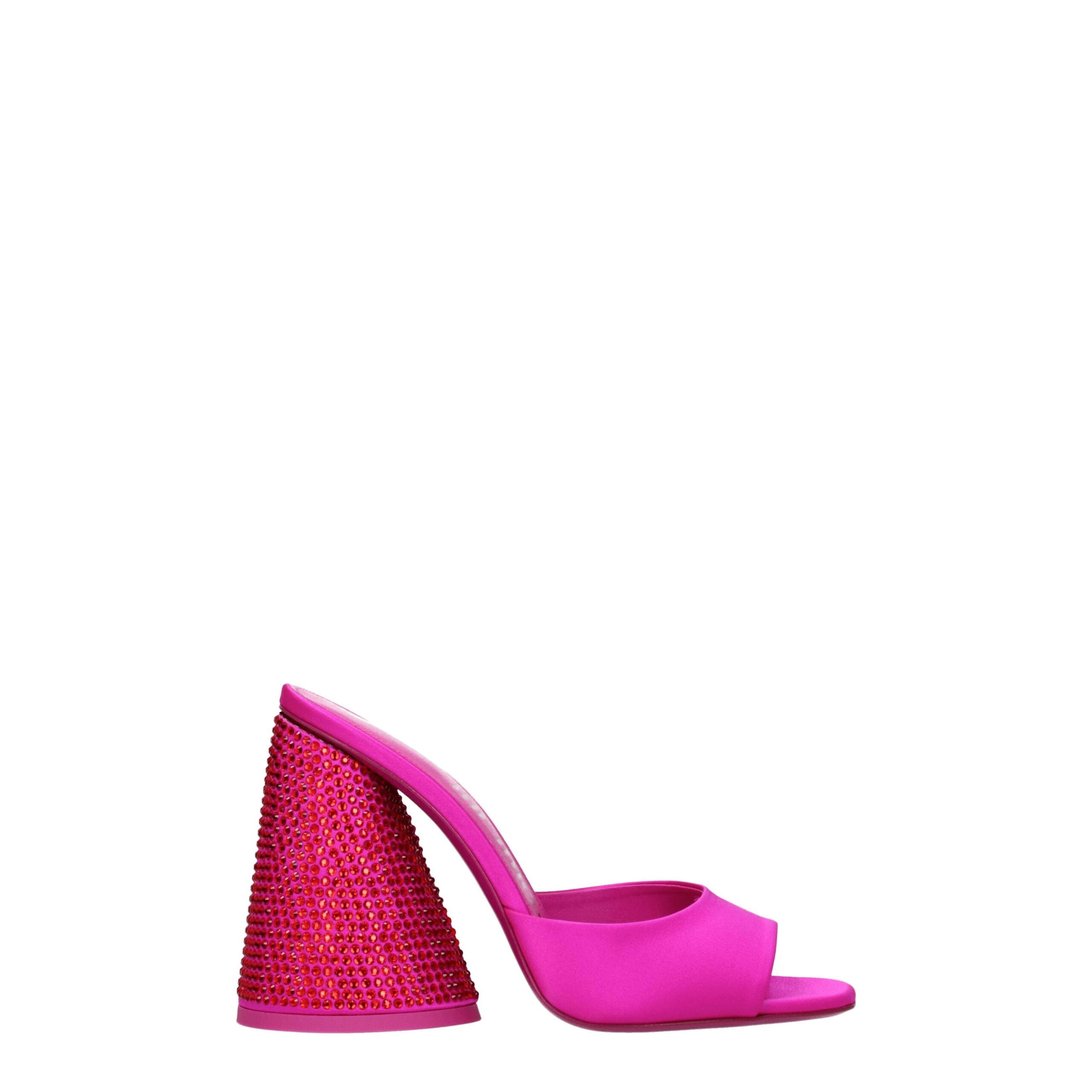The Attico Rosa Satin Plateau-Sandalen