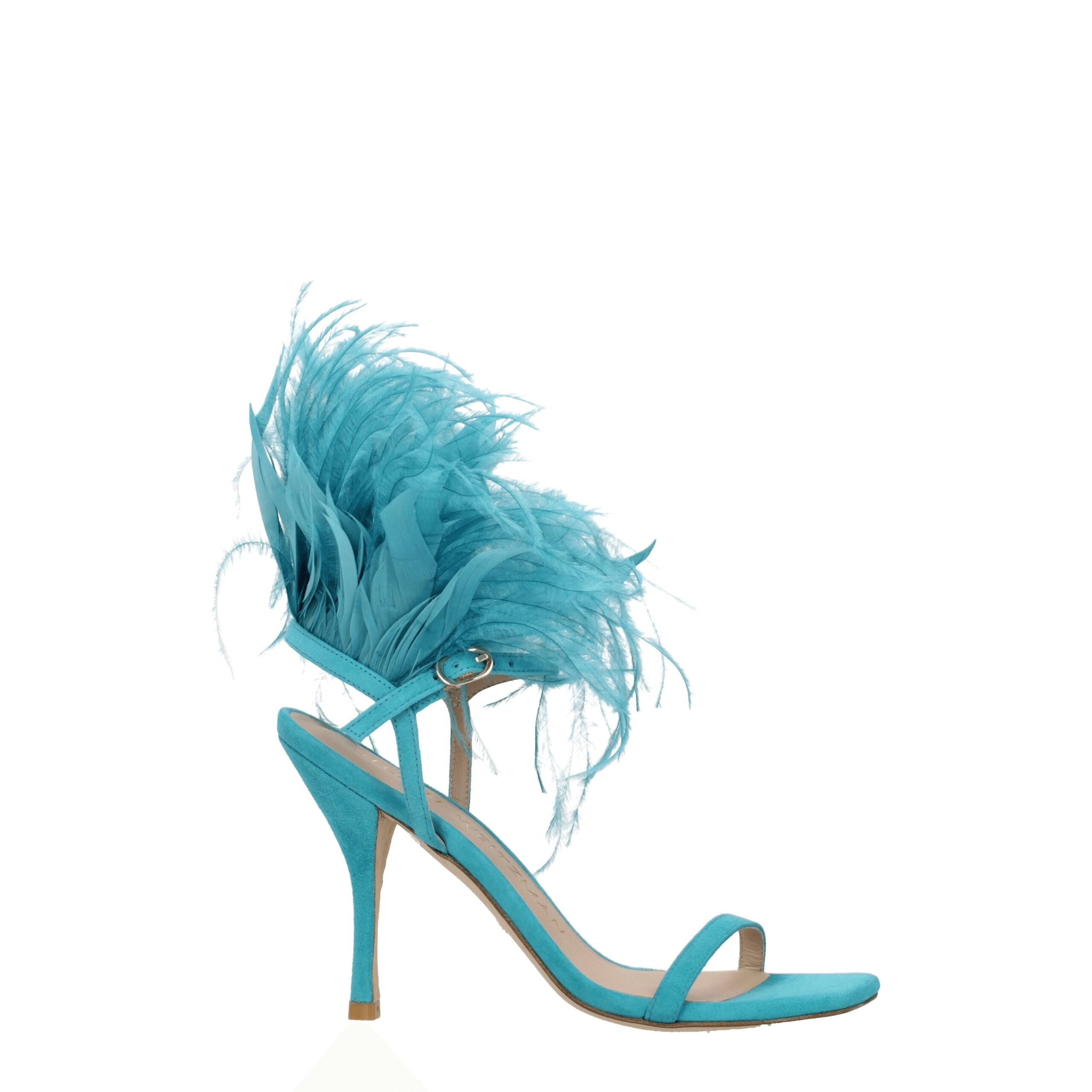 Stuart Weitzman Grüne Leder-Stilettosandalen