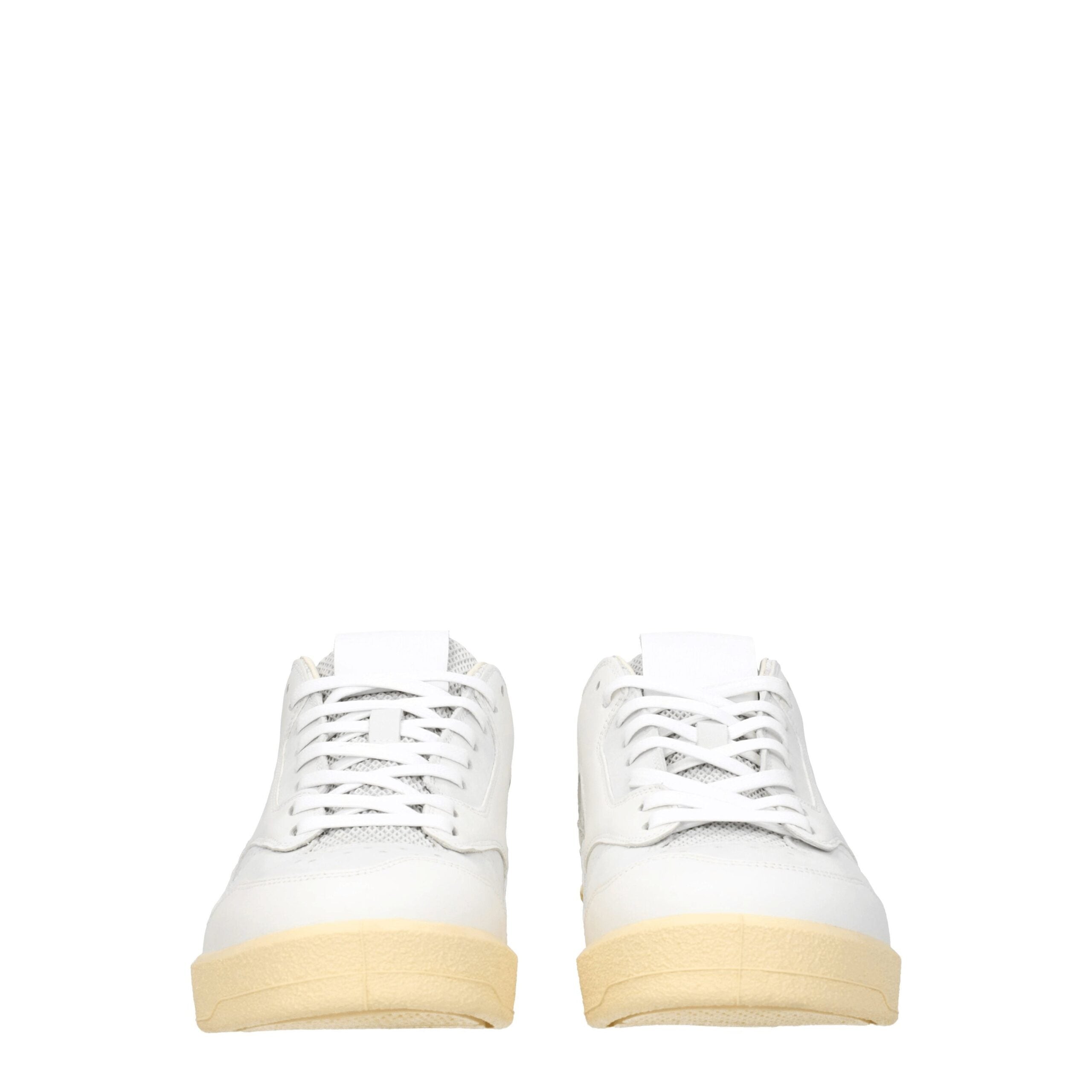 Jil Sander Weiße Low-Top-Sneaker aus Leder