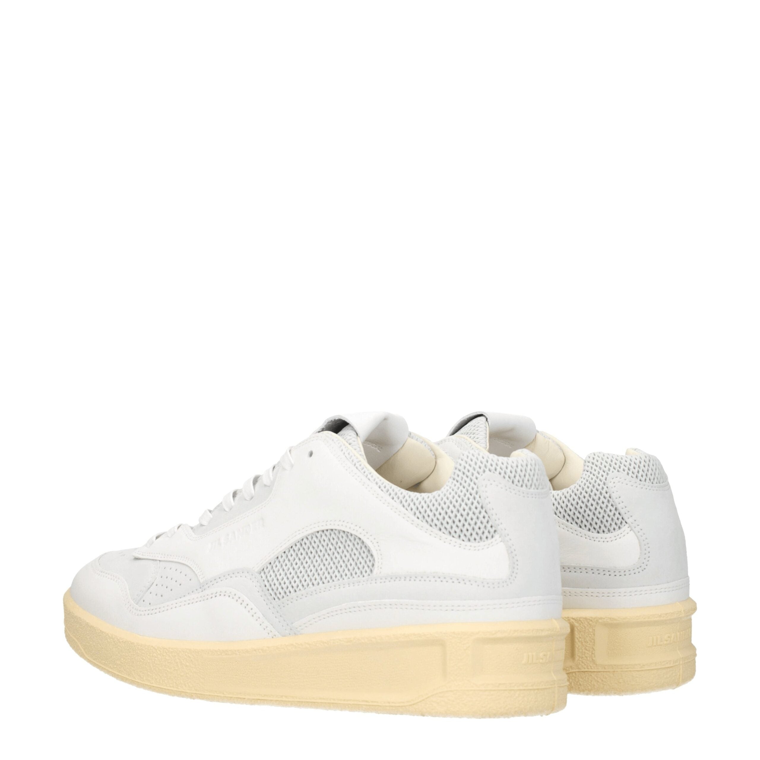 Jil Sander Weiße Low-Top-Sneaker aus Leder