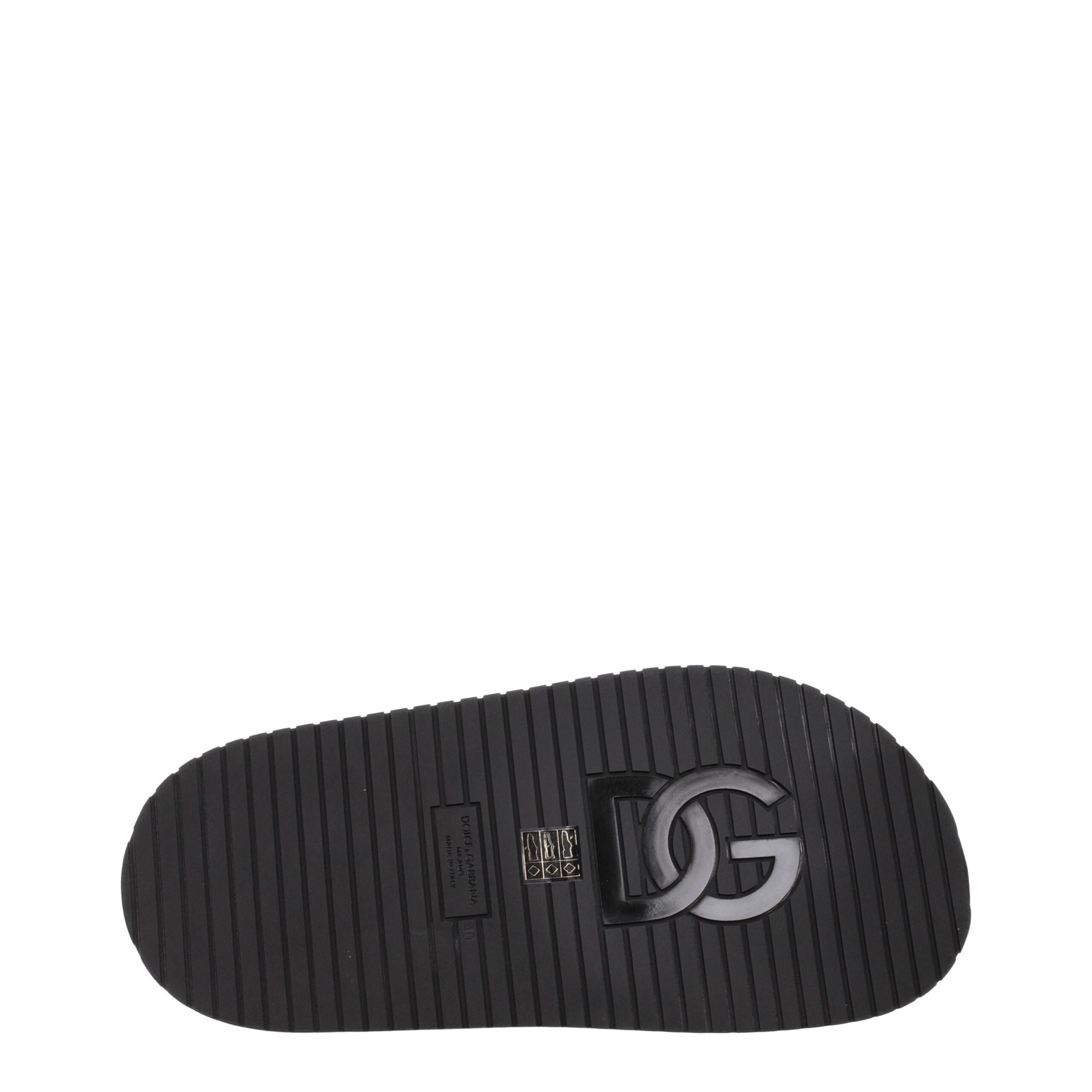 Dolce & Gabbana Schwarze Leder-Slipper