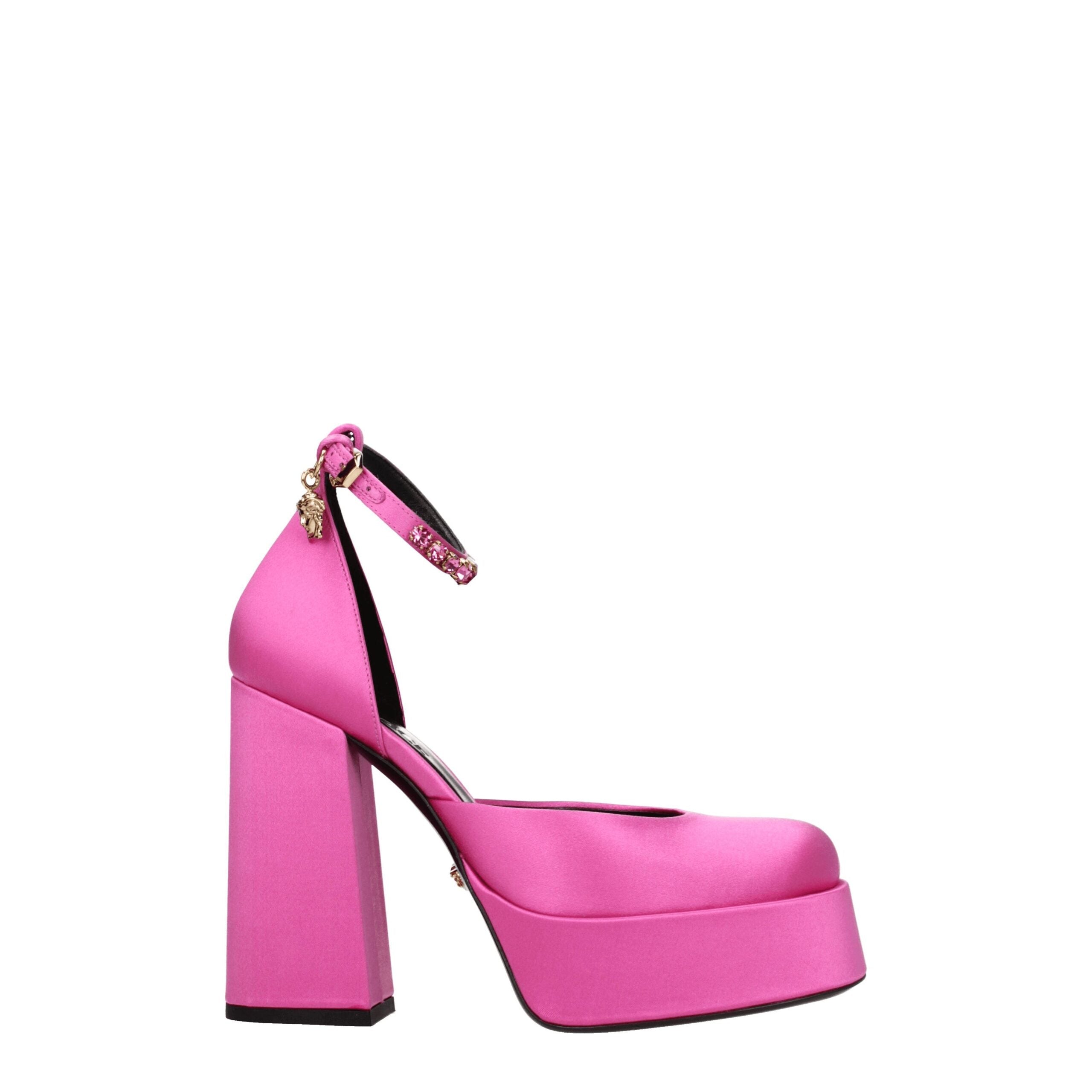 Versace Rosa Satin Plateau-Pumps