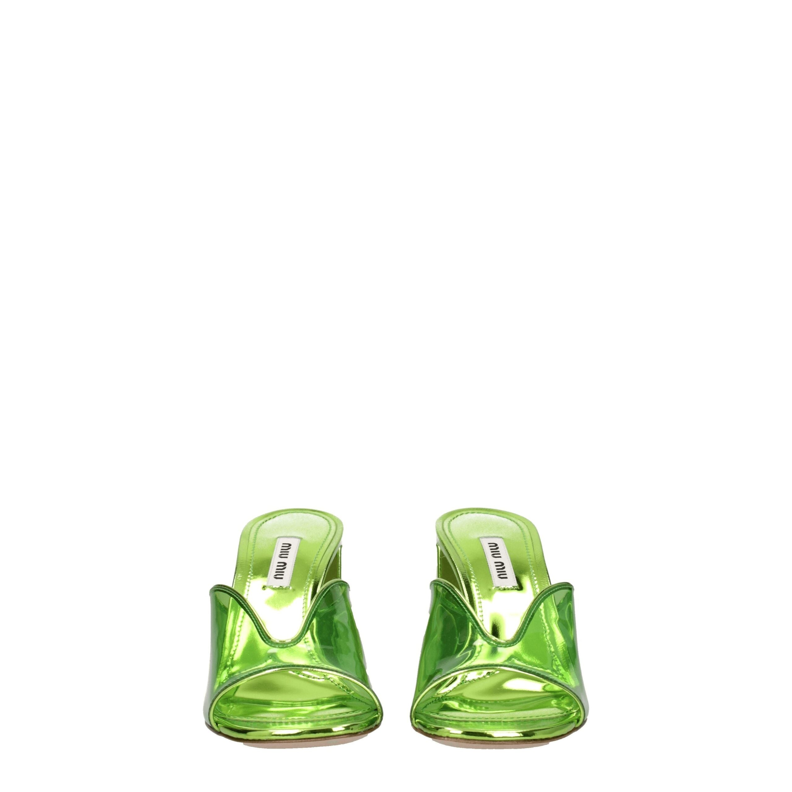 Miu Miu Grüne Plexiglas-Plateau-Sandalen