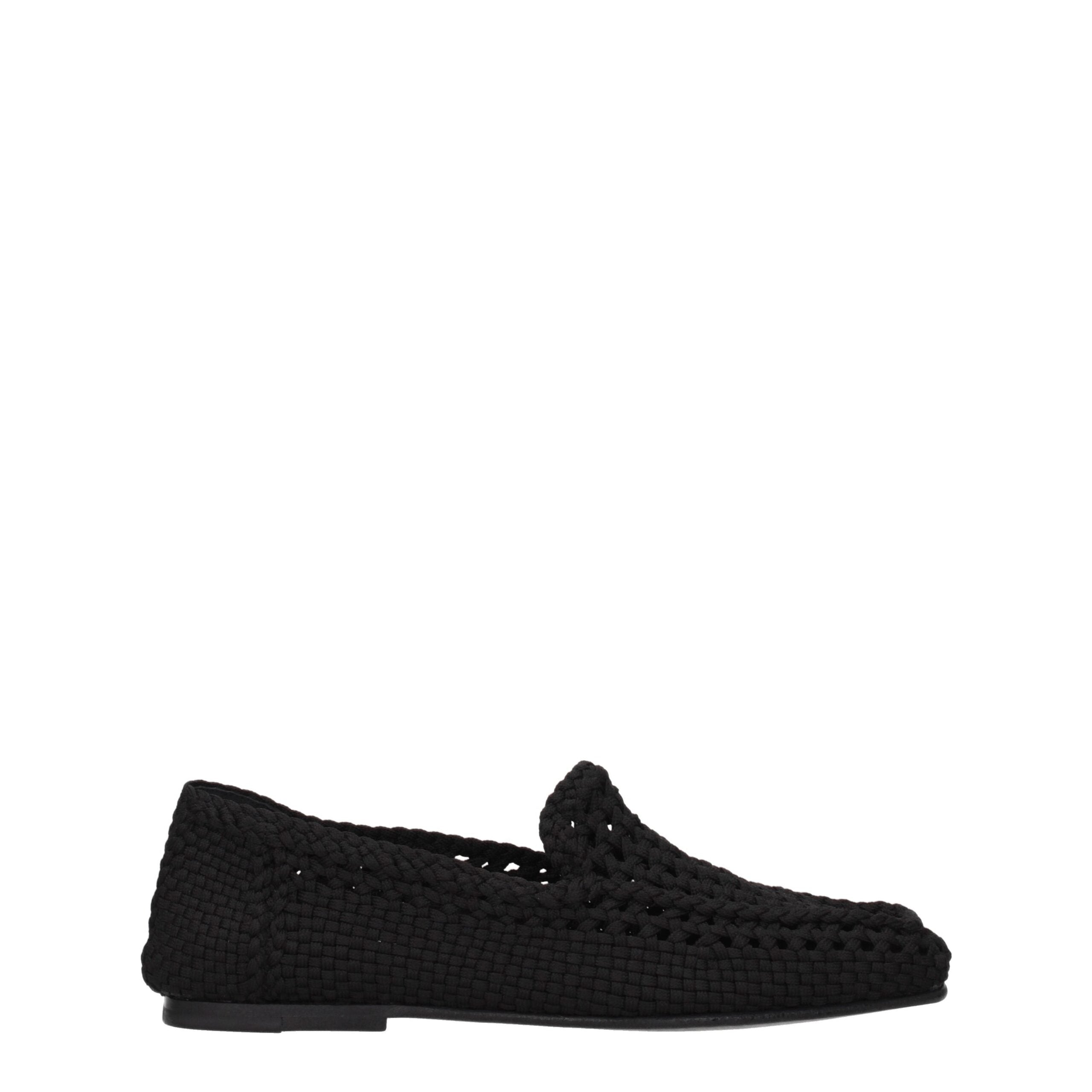 Dolce & Gabbana Schwarze Loafer aus Stoff zum Hineinschlüpfen
