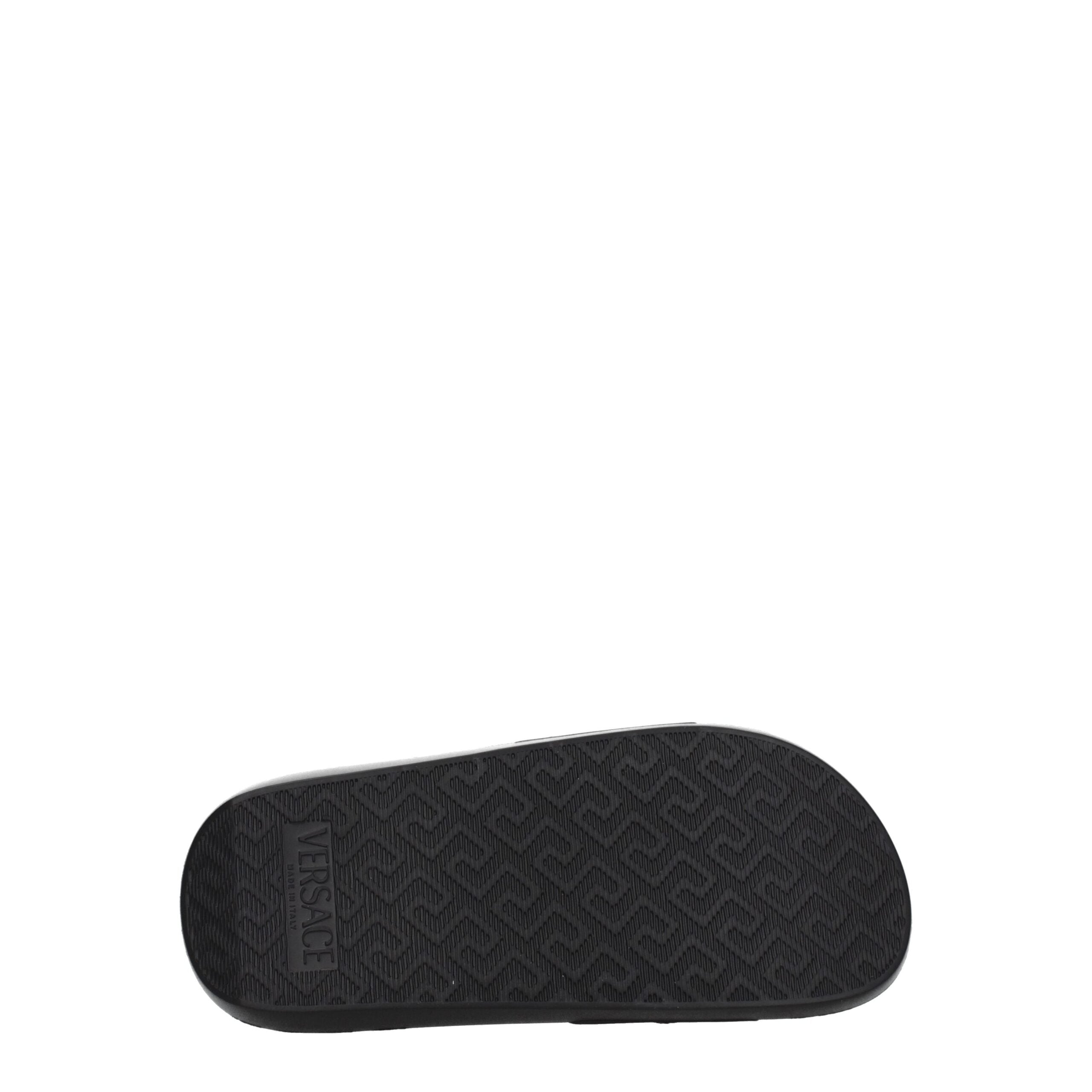 Versace Schwarze Leder-Slipper