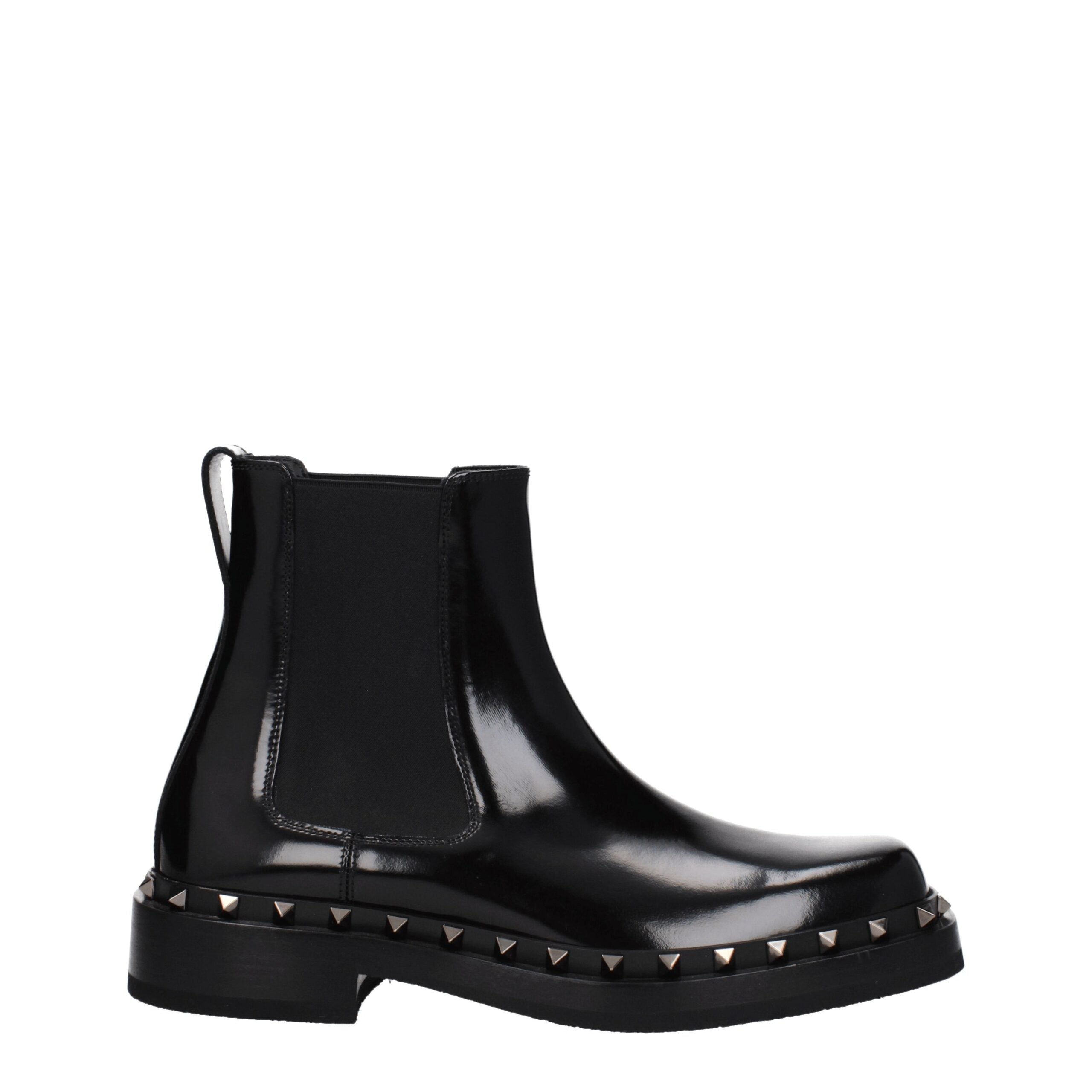 Valentino Garavani Schwarze Leder-Stiefeletten