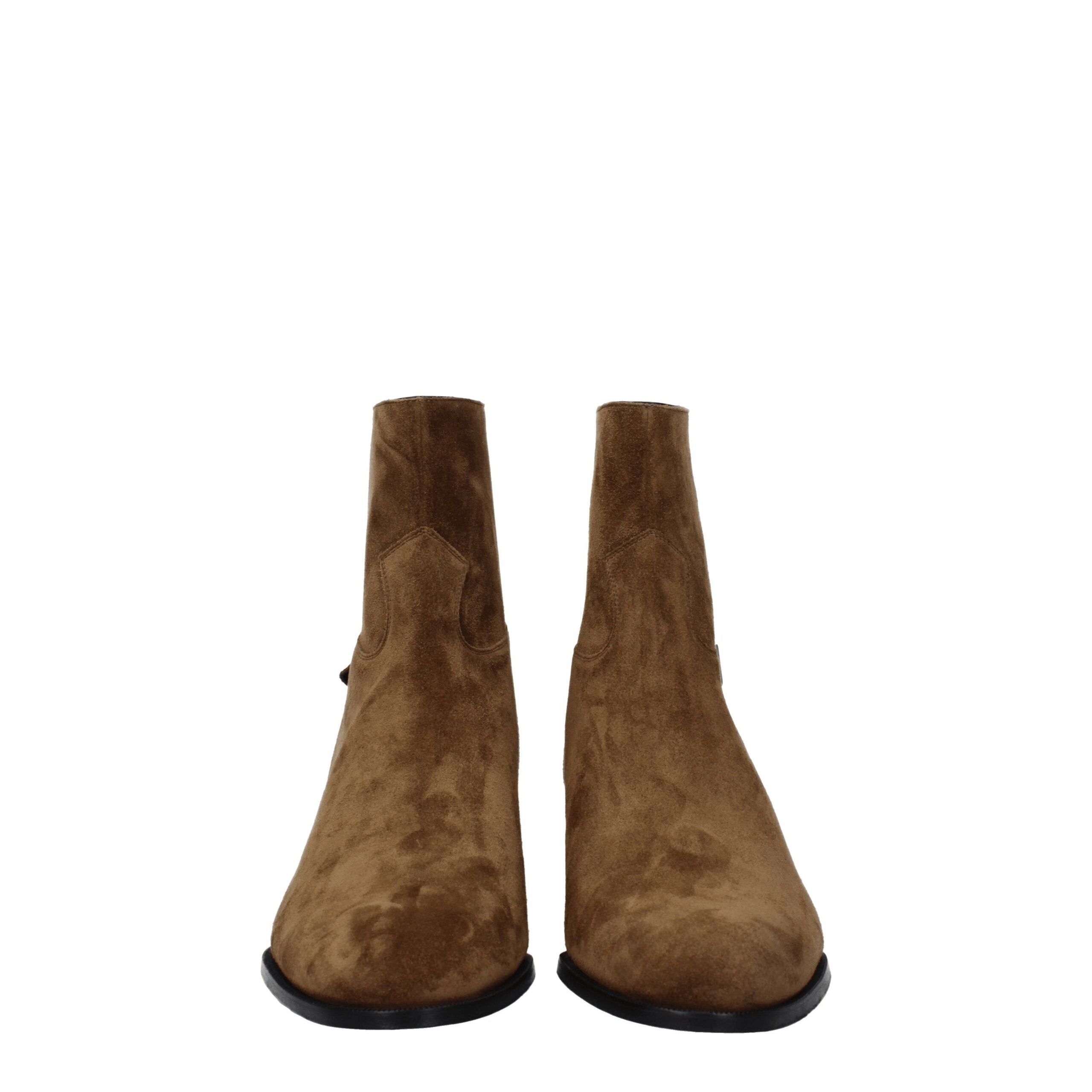 Celine Braune Lederstiefeletten