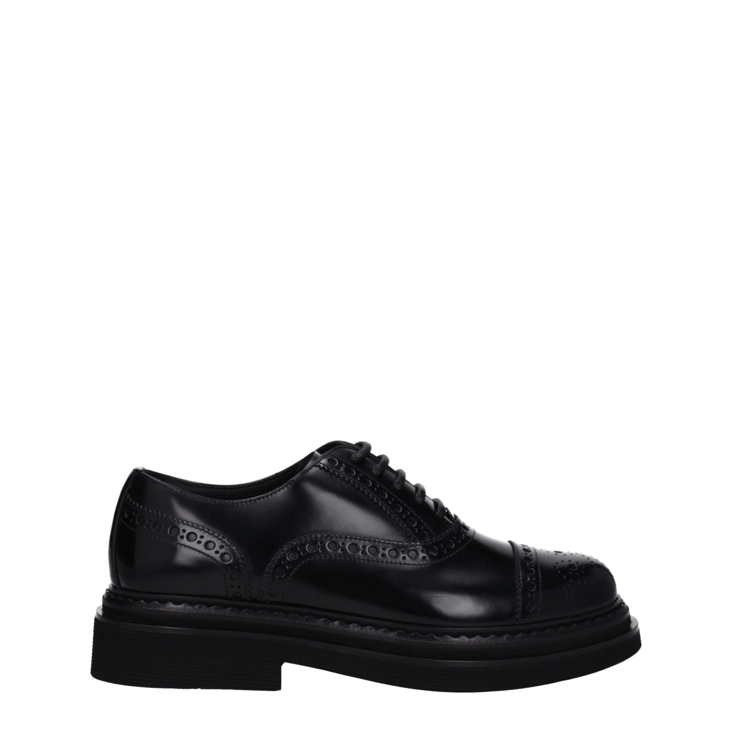 Dolce & Gabbana Schwarze Oxford- und Derby-Schuhe aus Leder