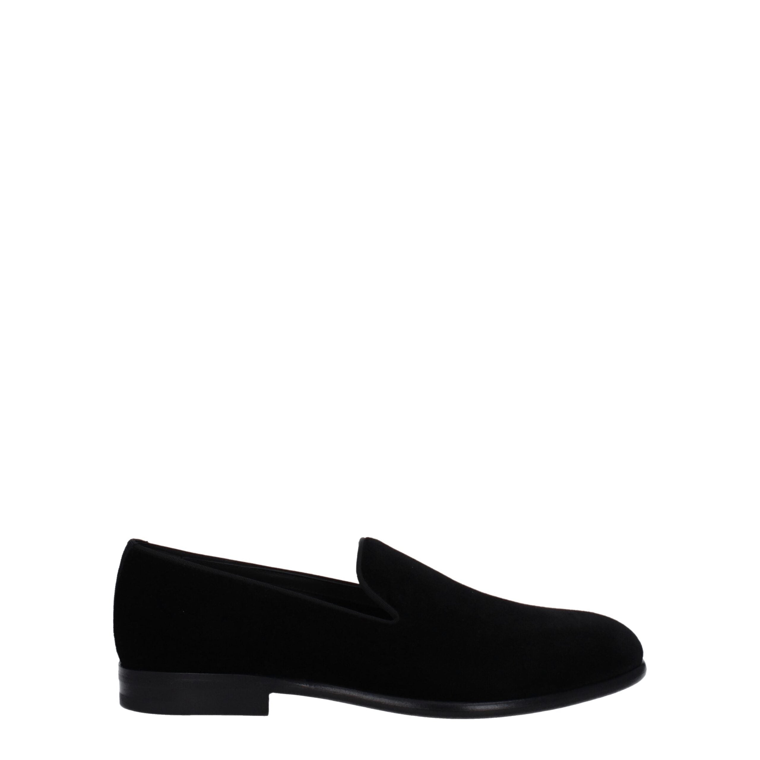 Dolce & Gabbana Schwarze Samt-Loafer zum Hineinschlüpfen